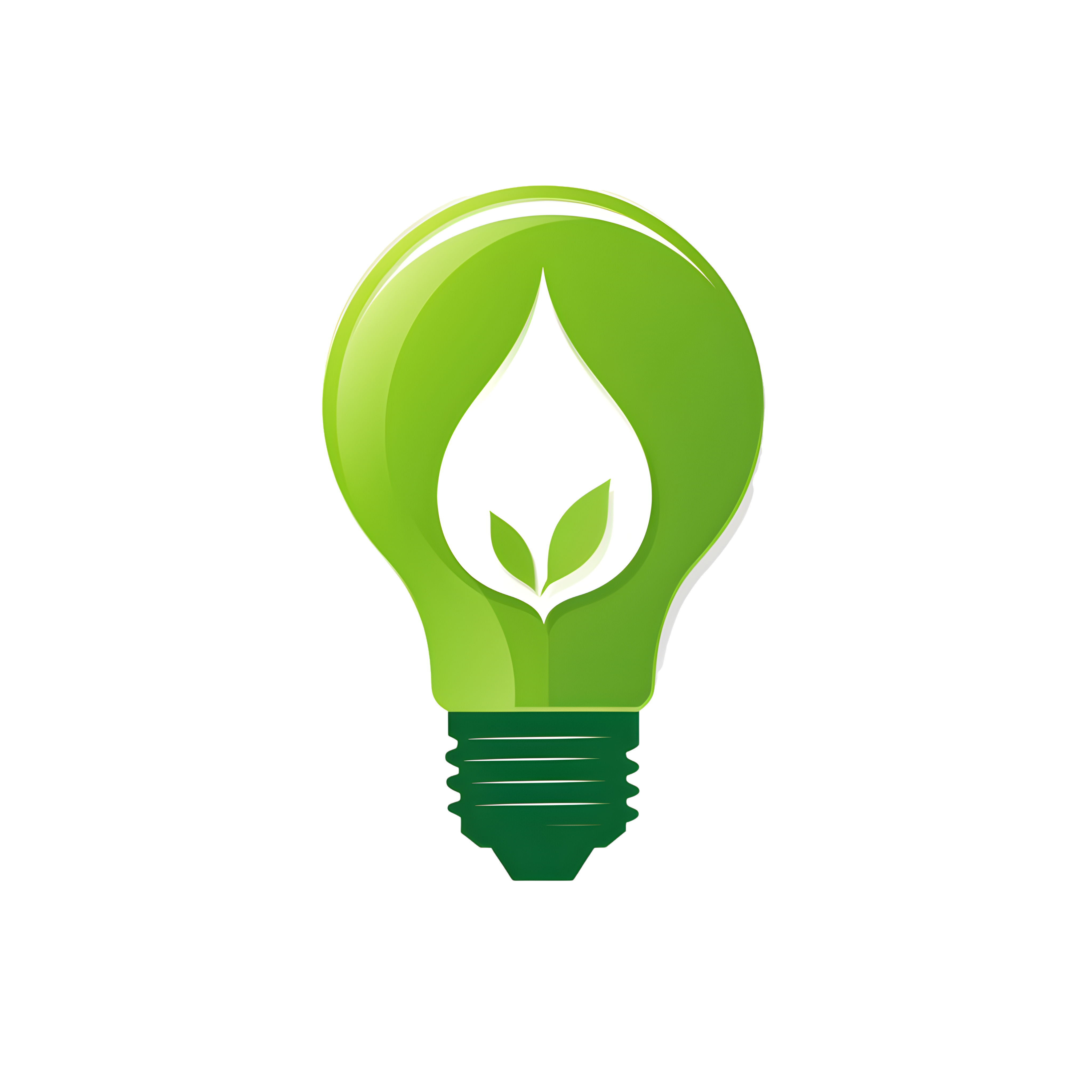 Green Leaf Eco-Friendly Light Bulb PNG Graphic Material