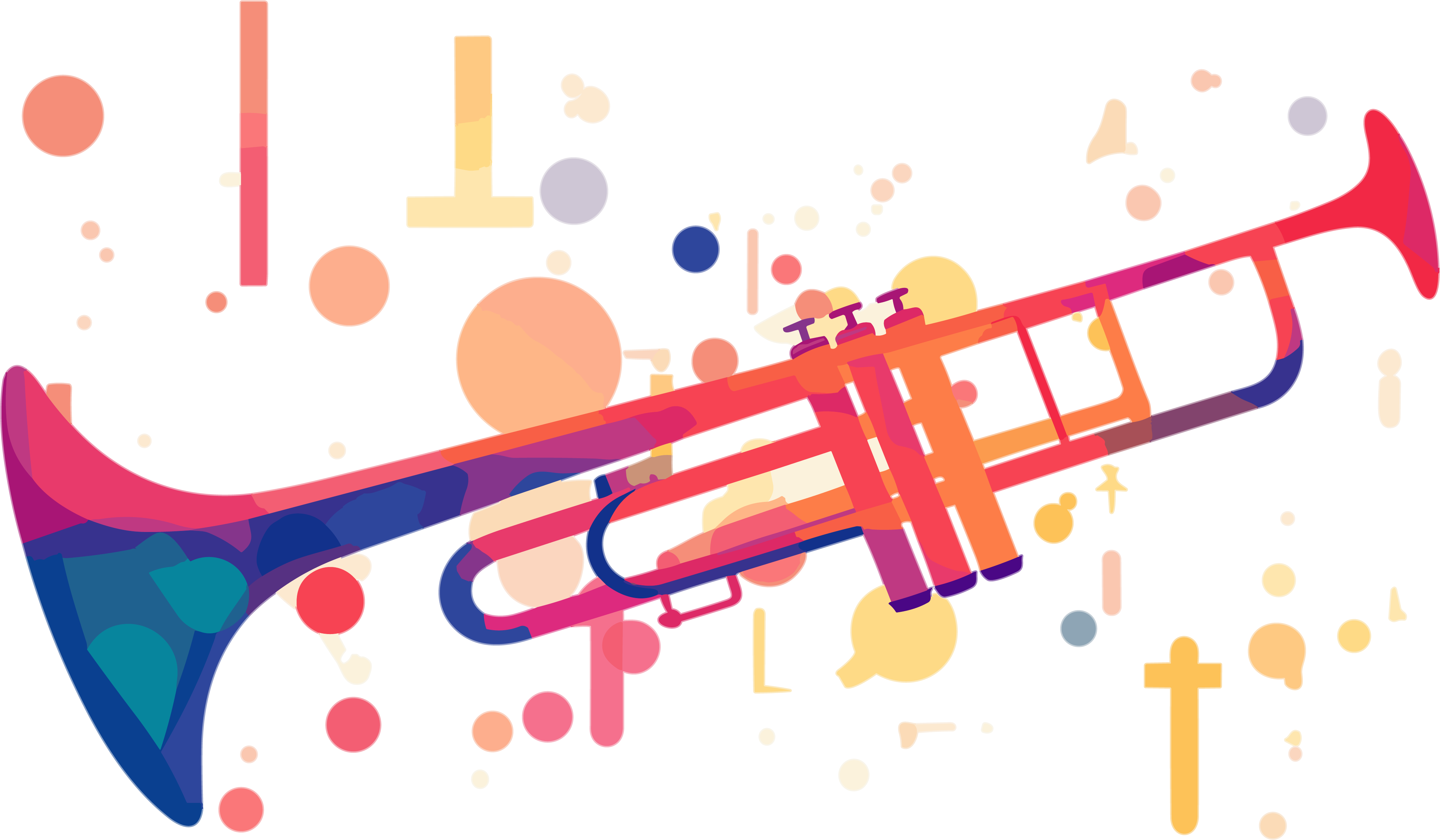 Dynamic pattern colorful small trumpet illustration