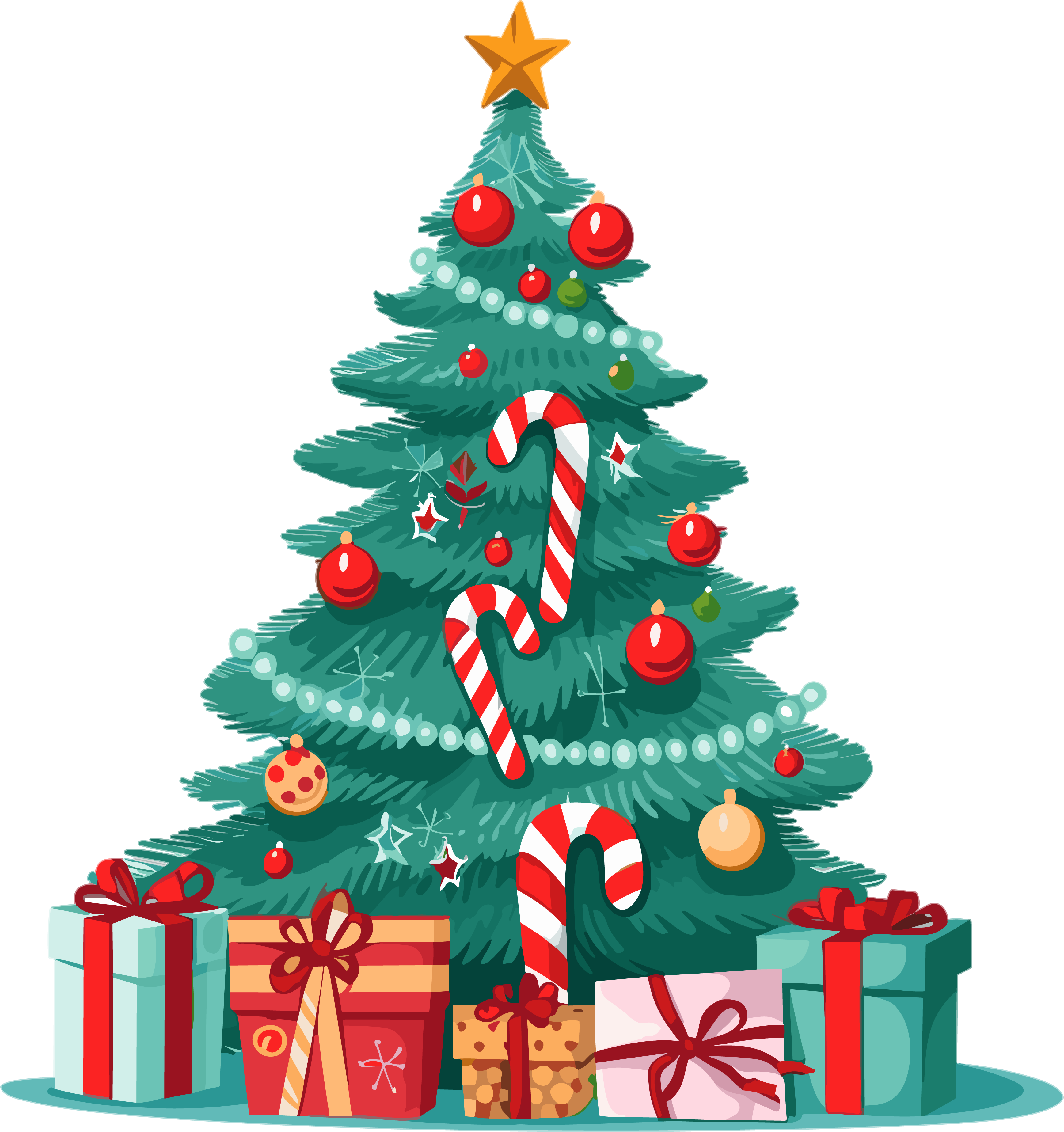 Christmas tree gift candy design material