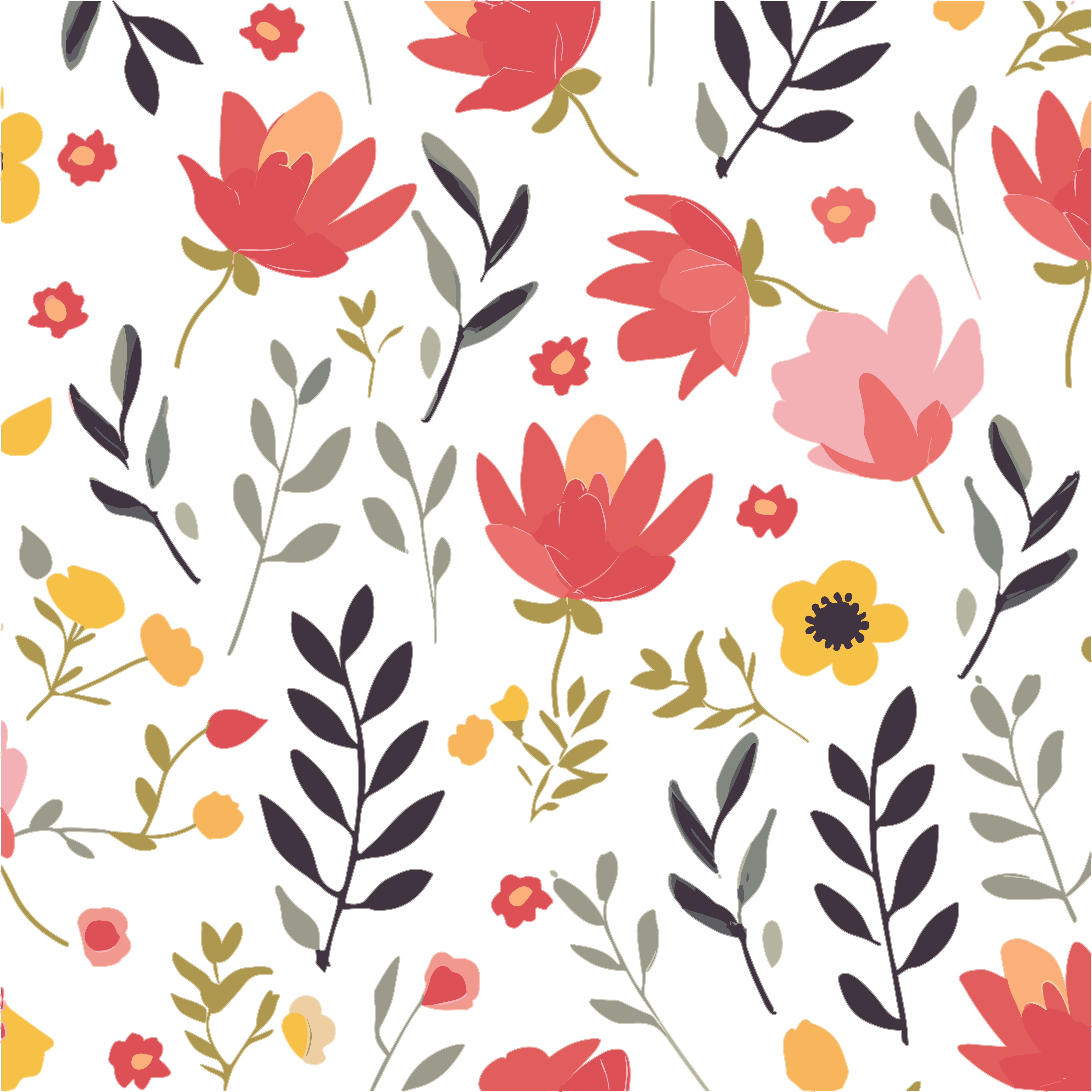 Cute flower seamless vector pattern illustration