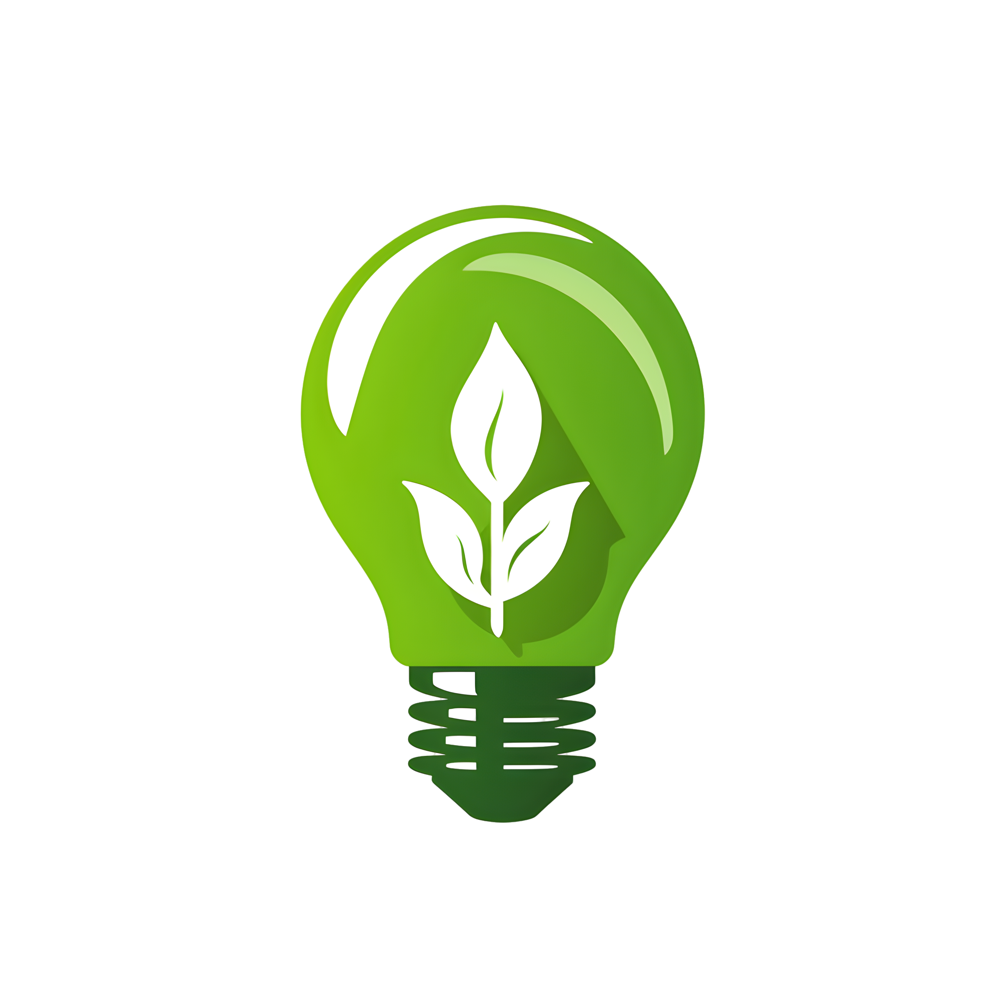 Eco-friendly light bulb white leaf icon commercial element