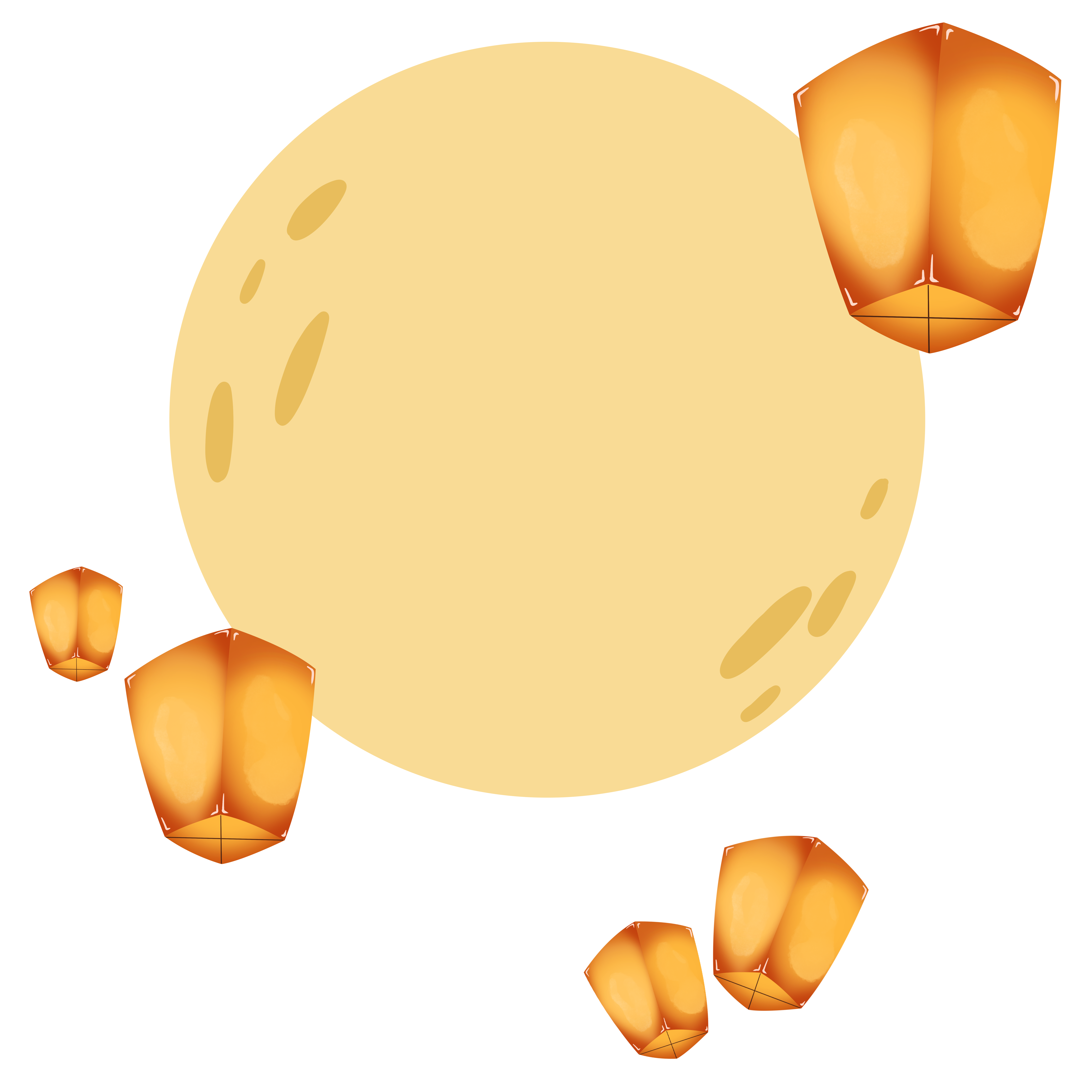 Mid-Autumn Festival orange-yellow Kongming lantern floating material