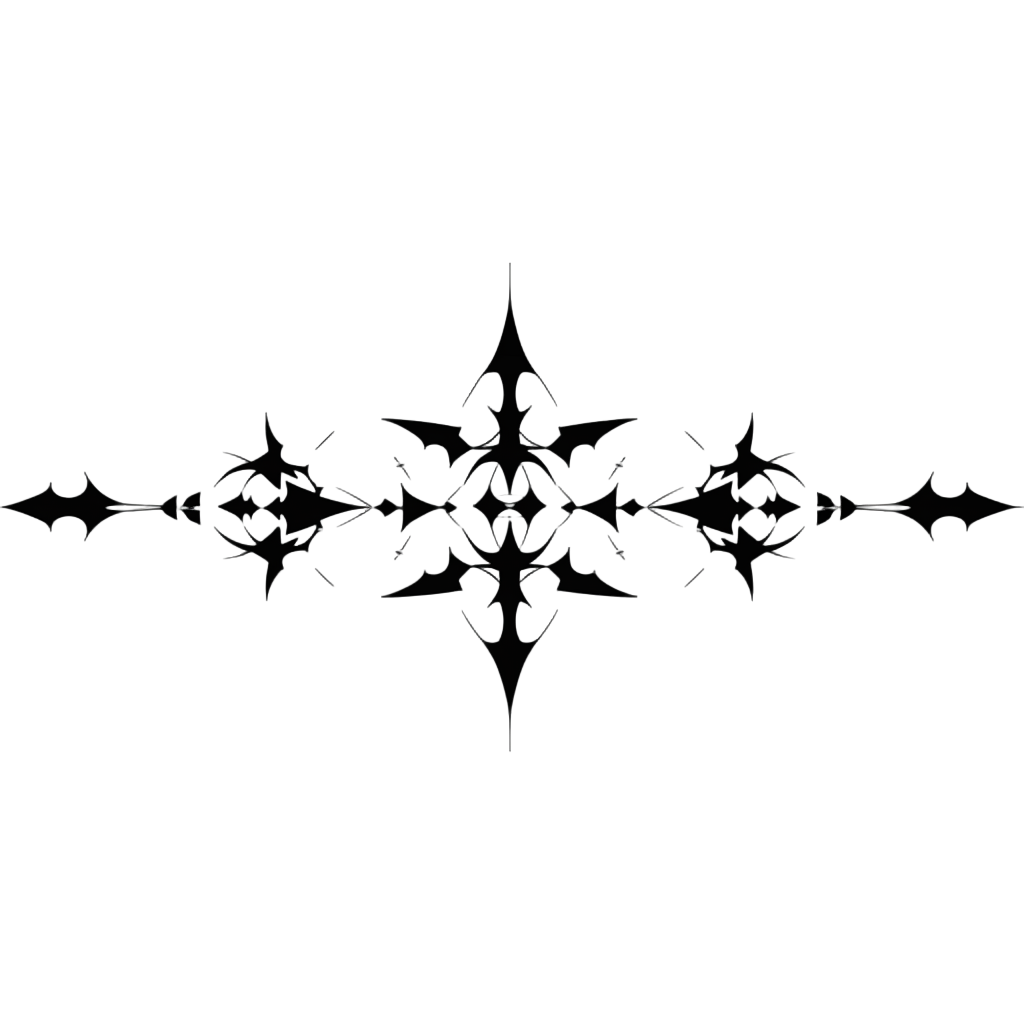 Black decorative pattern PNG element on a white background