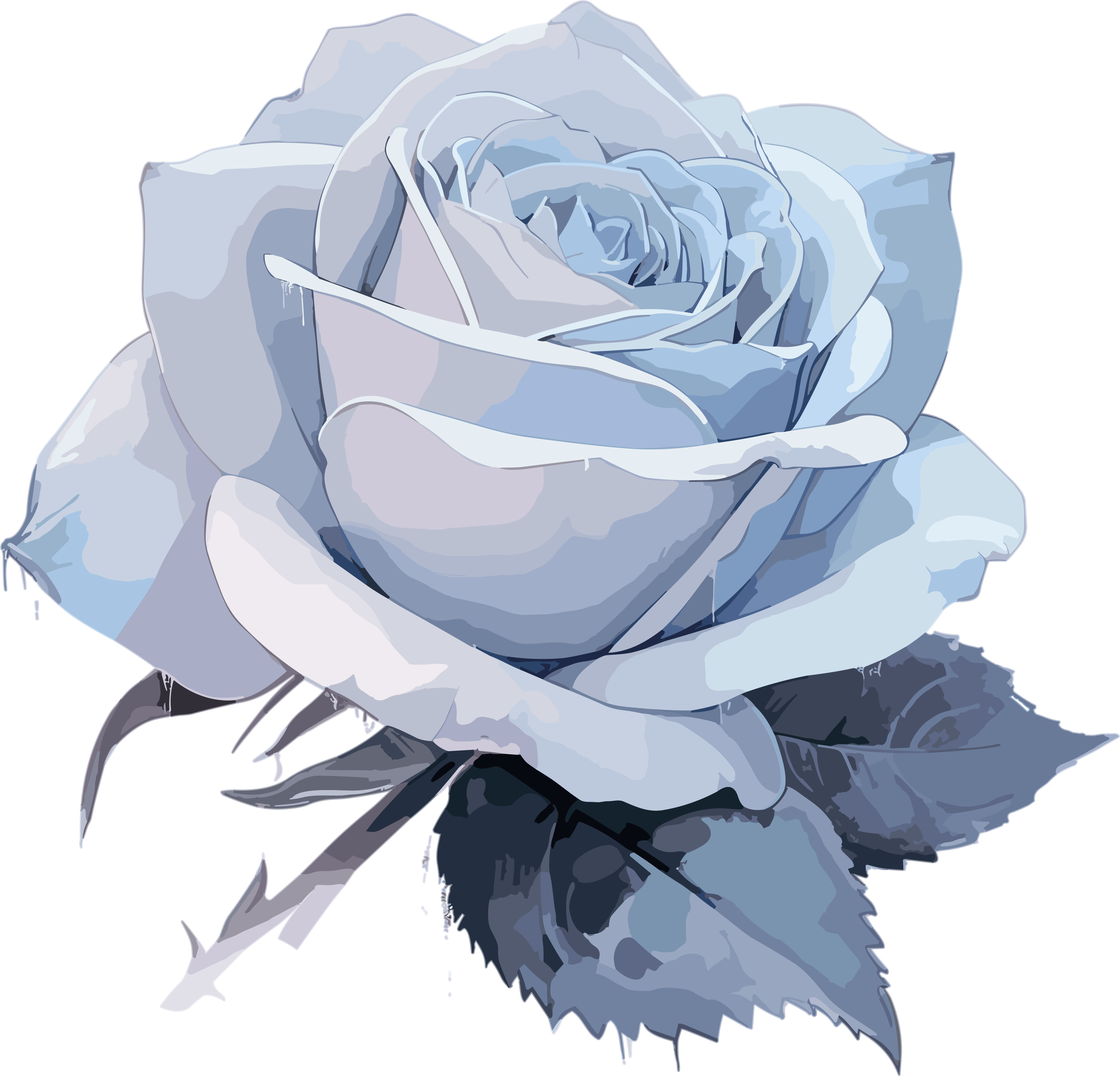 Blue Rose Creative Design Element PNG Graphic Material