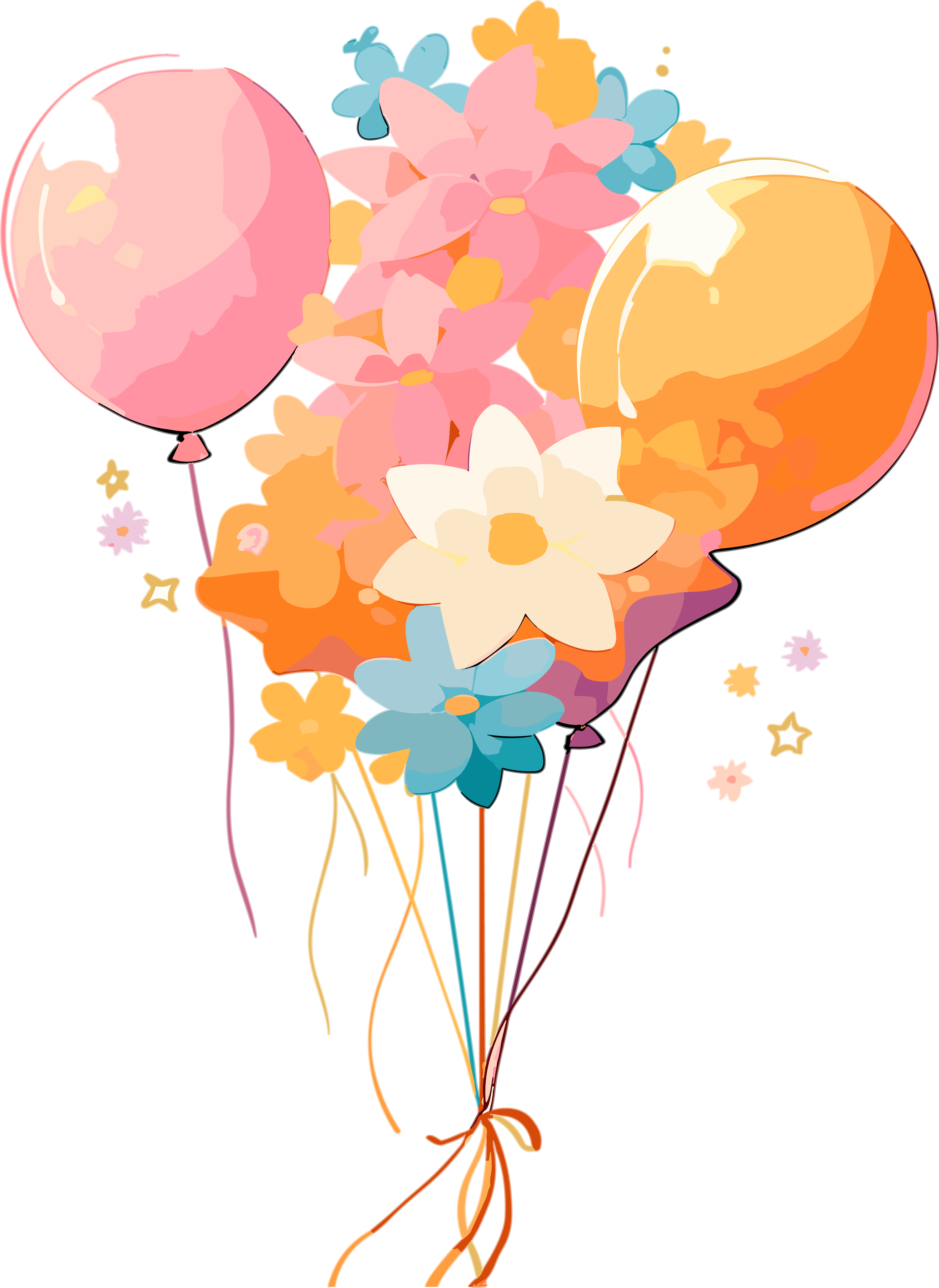 Colorful balloon pattern material
