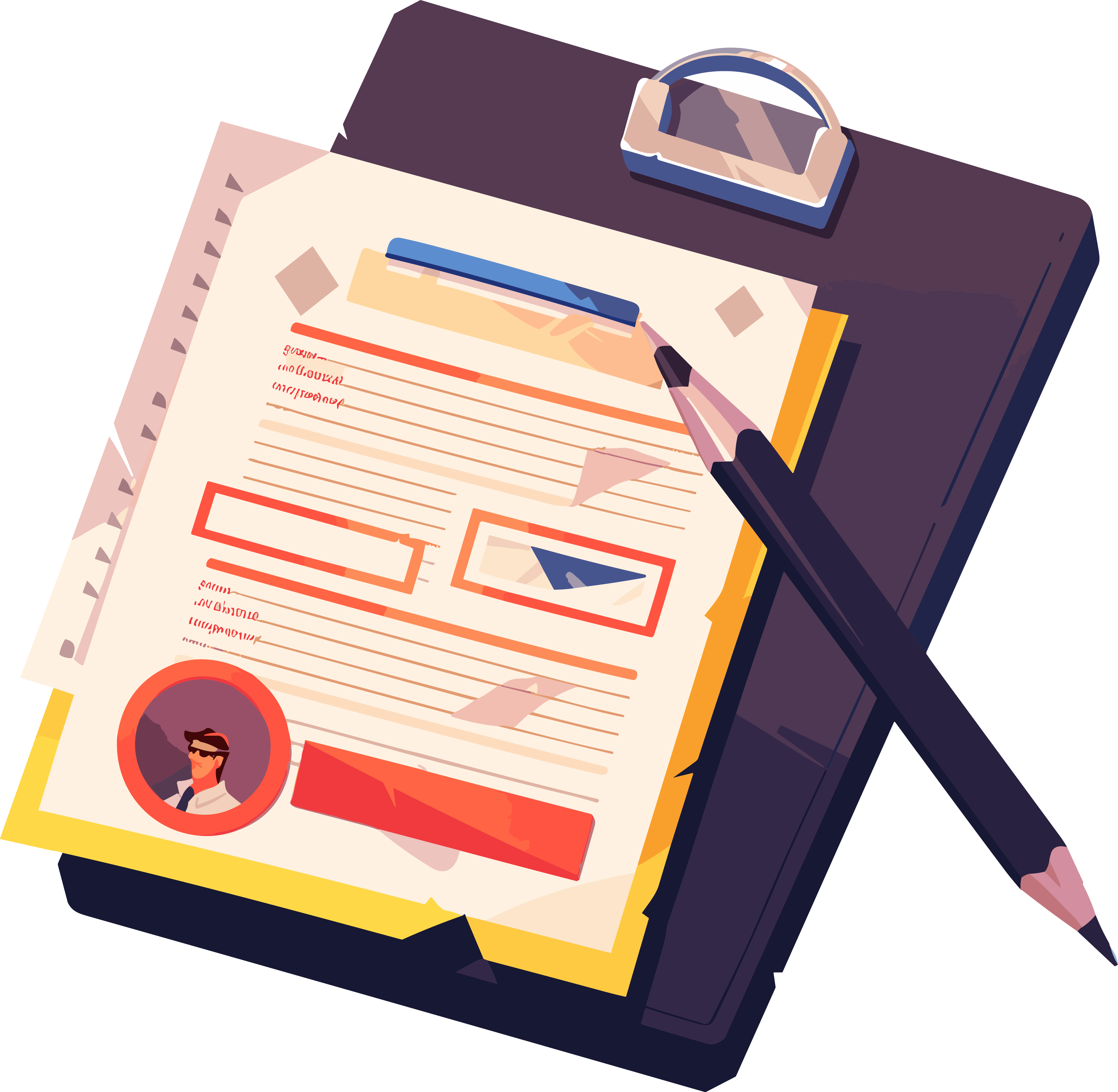 High-definition graphic resume materials