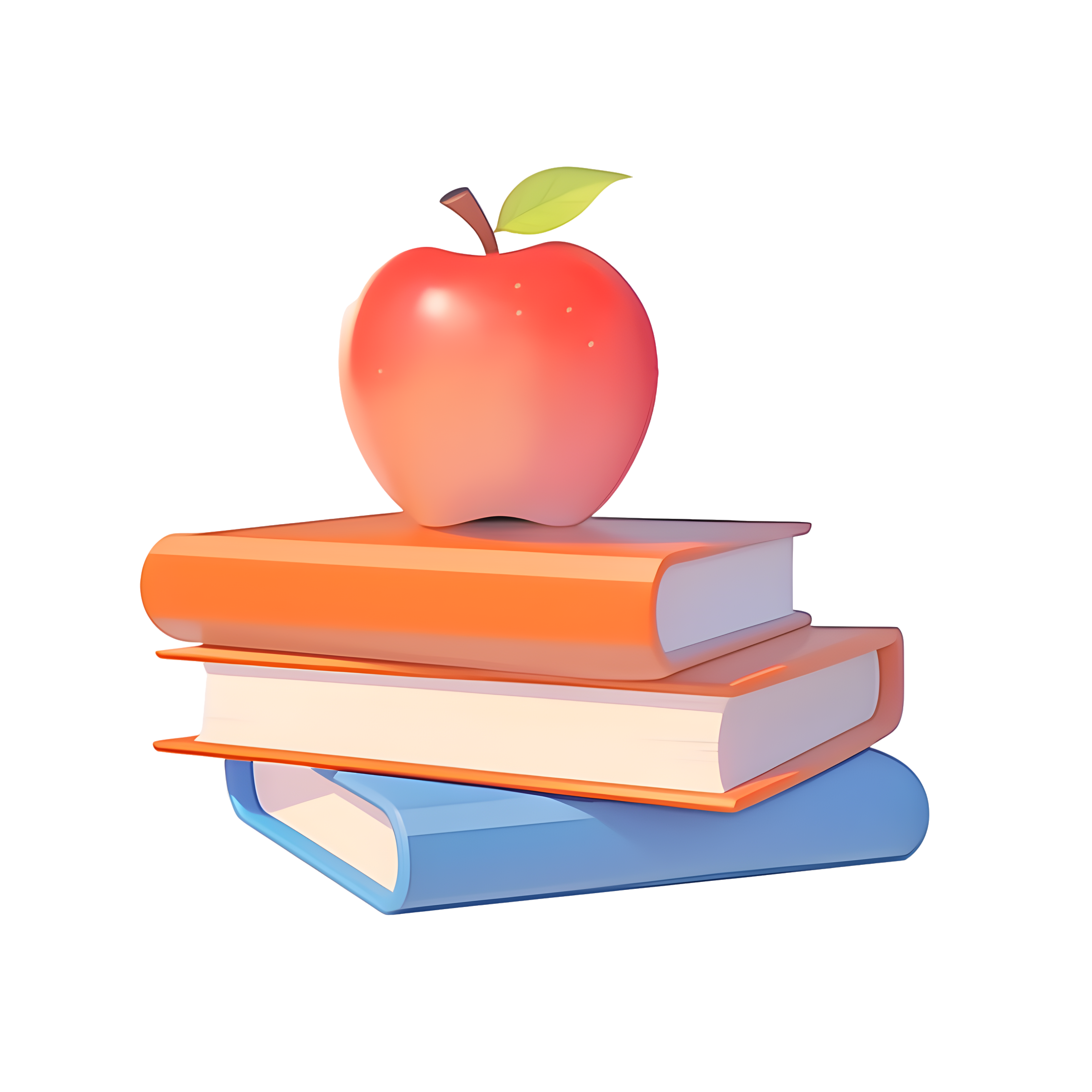 3D stacked apple material in orange and blue style