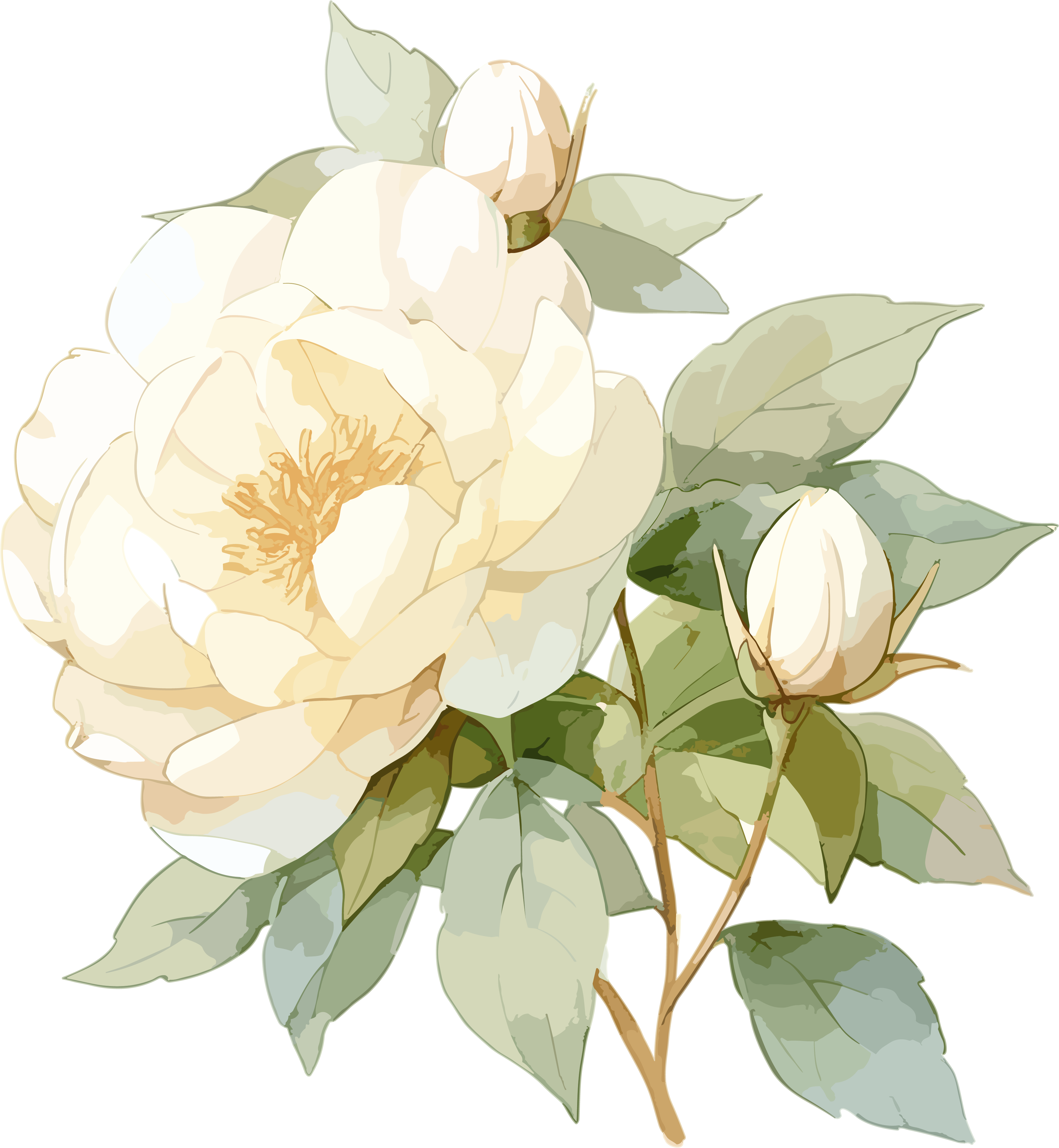 Creative design materials for white and yellow roses