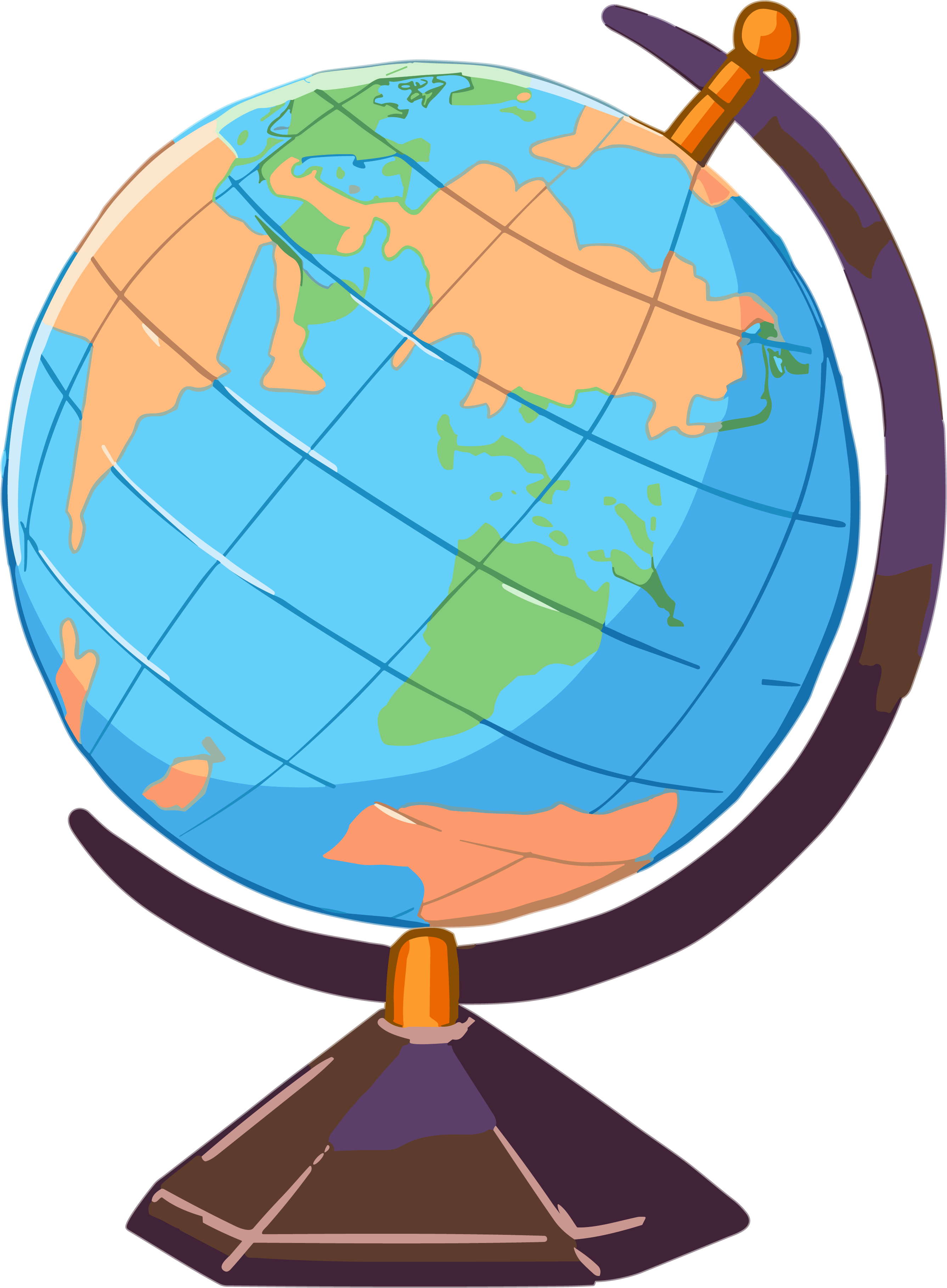 Colorful cartoon globe high-definition graphic material