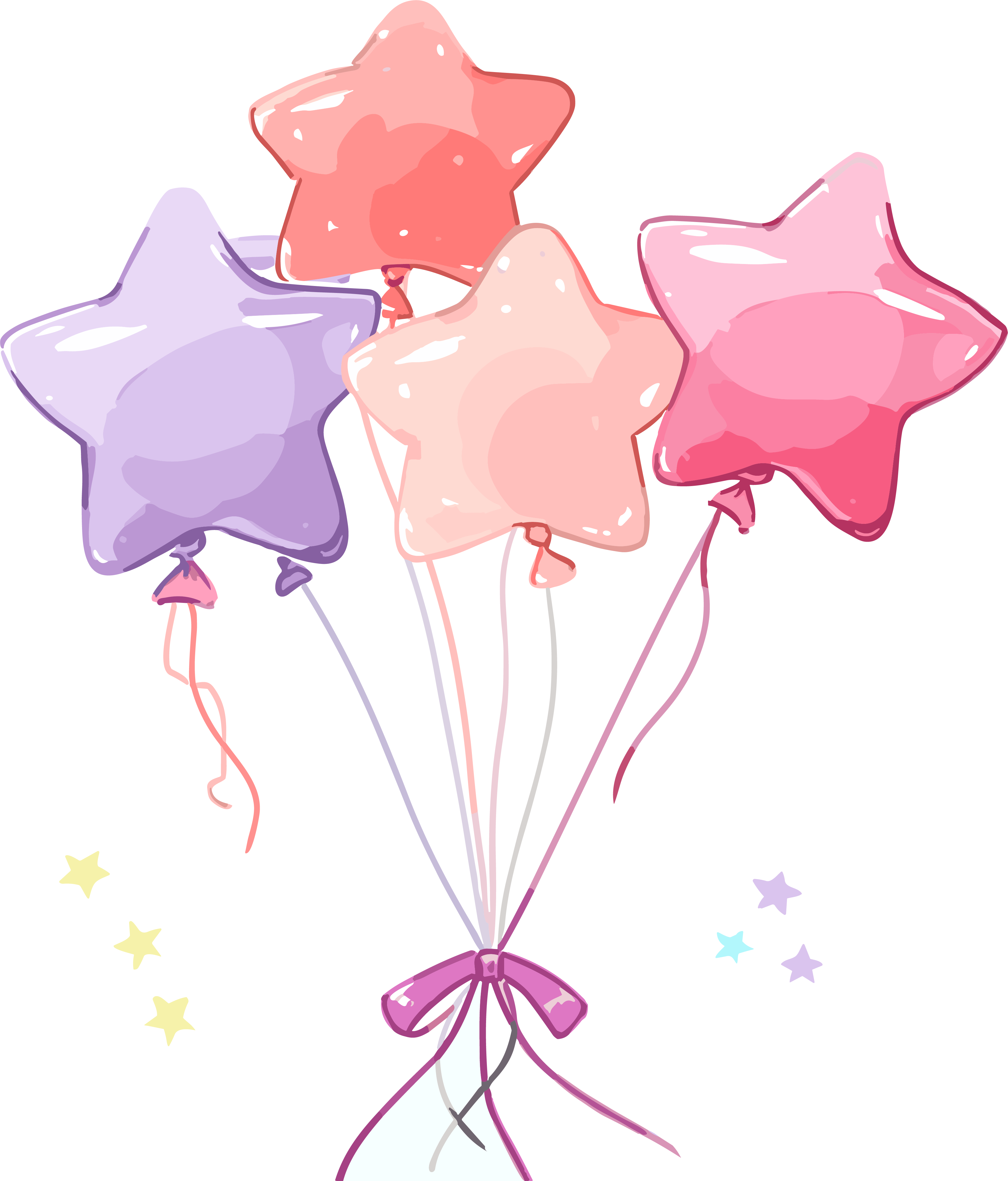 Birthday balloon with bow and star dynamic GIF material
