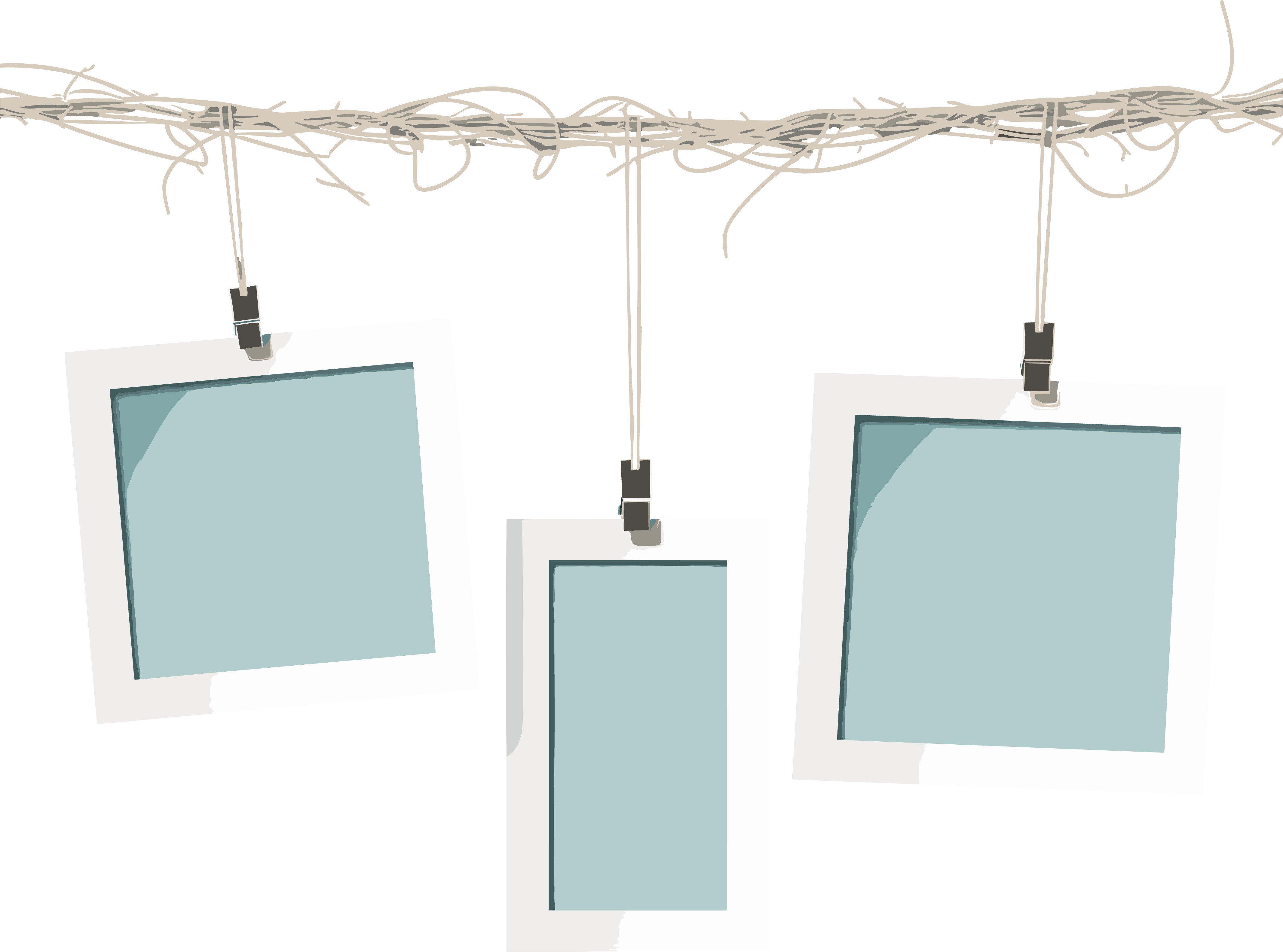 Photo hanging illustration design elements PNG graphic materials