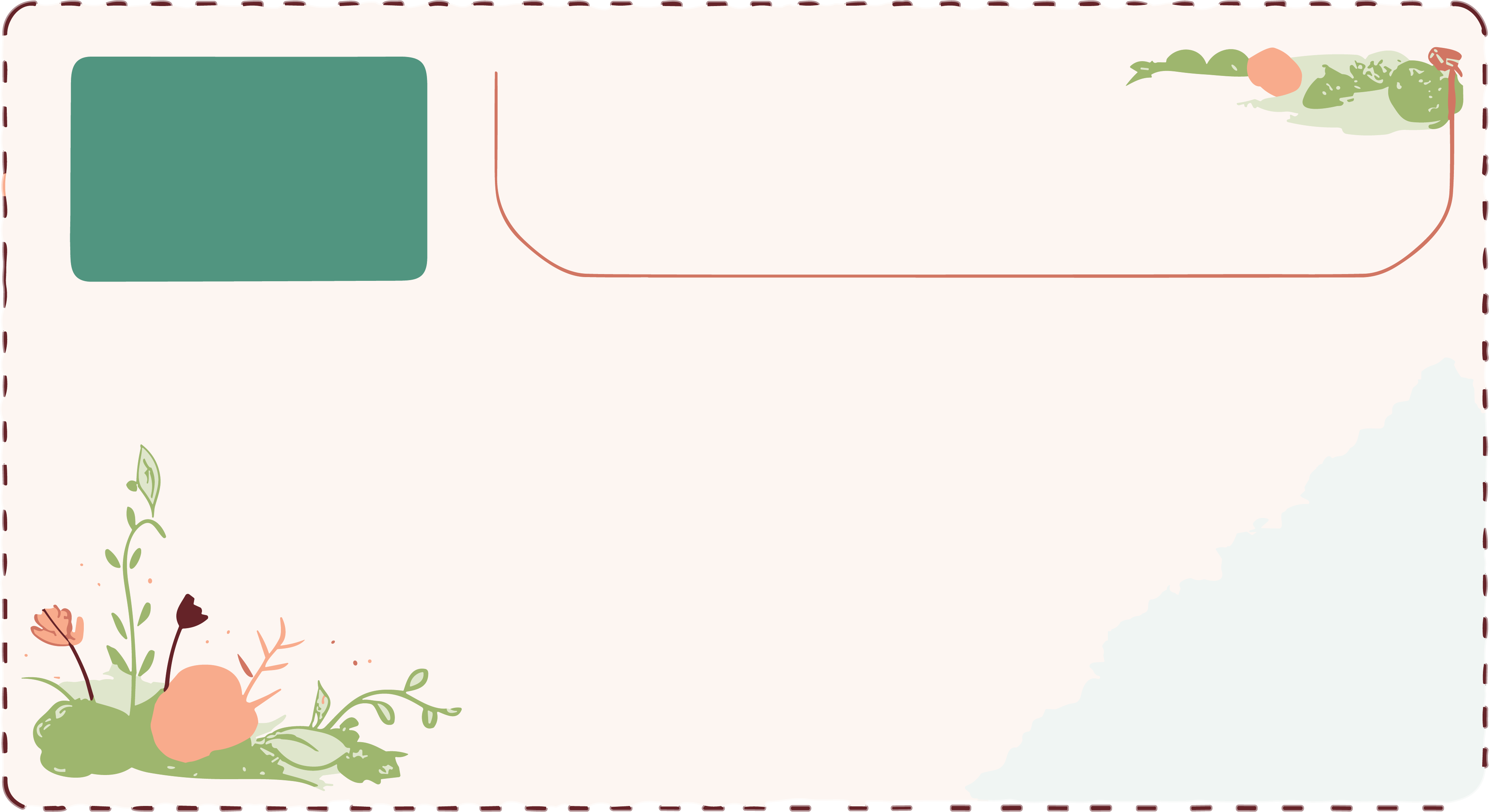 Fresh and Simple Floral Postcard Material PNG