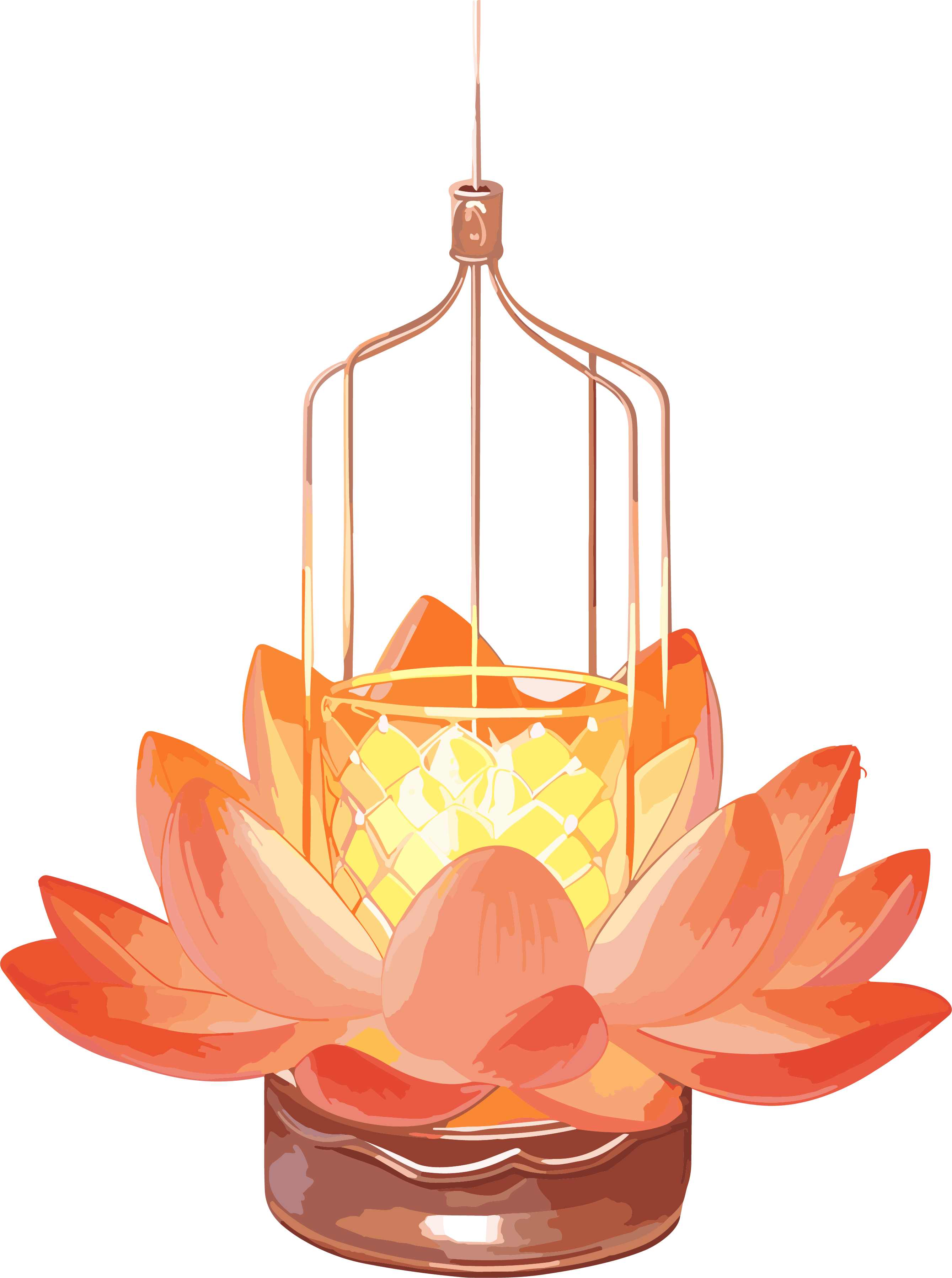 Lotus Floating Lamp Design Element