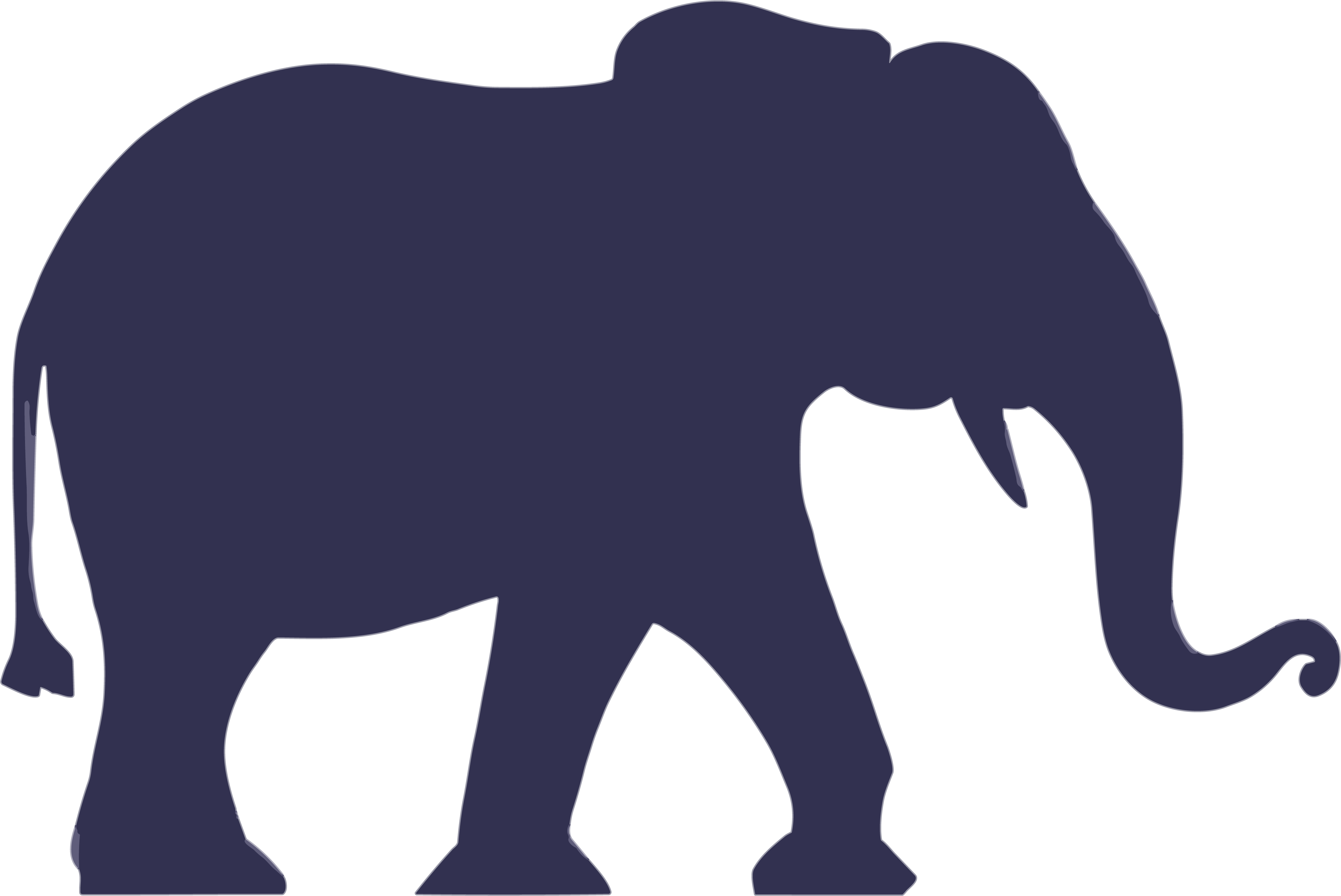 Hand-drawn elephant silhouette illustration material