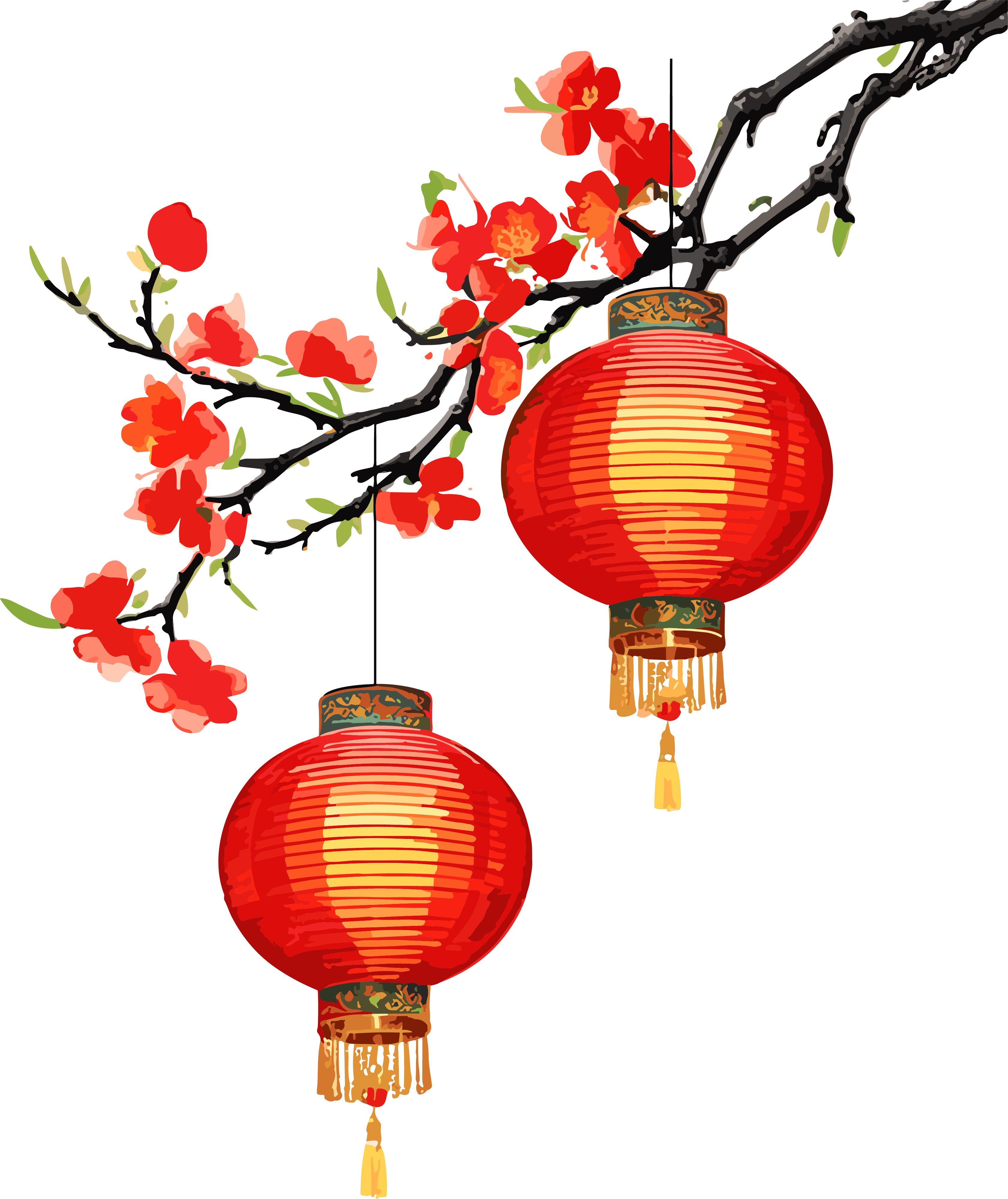Colorful explosion style red hanging lantern material