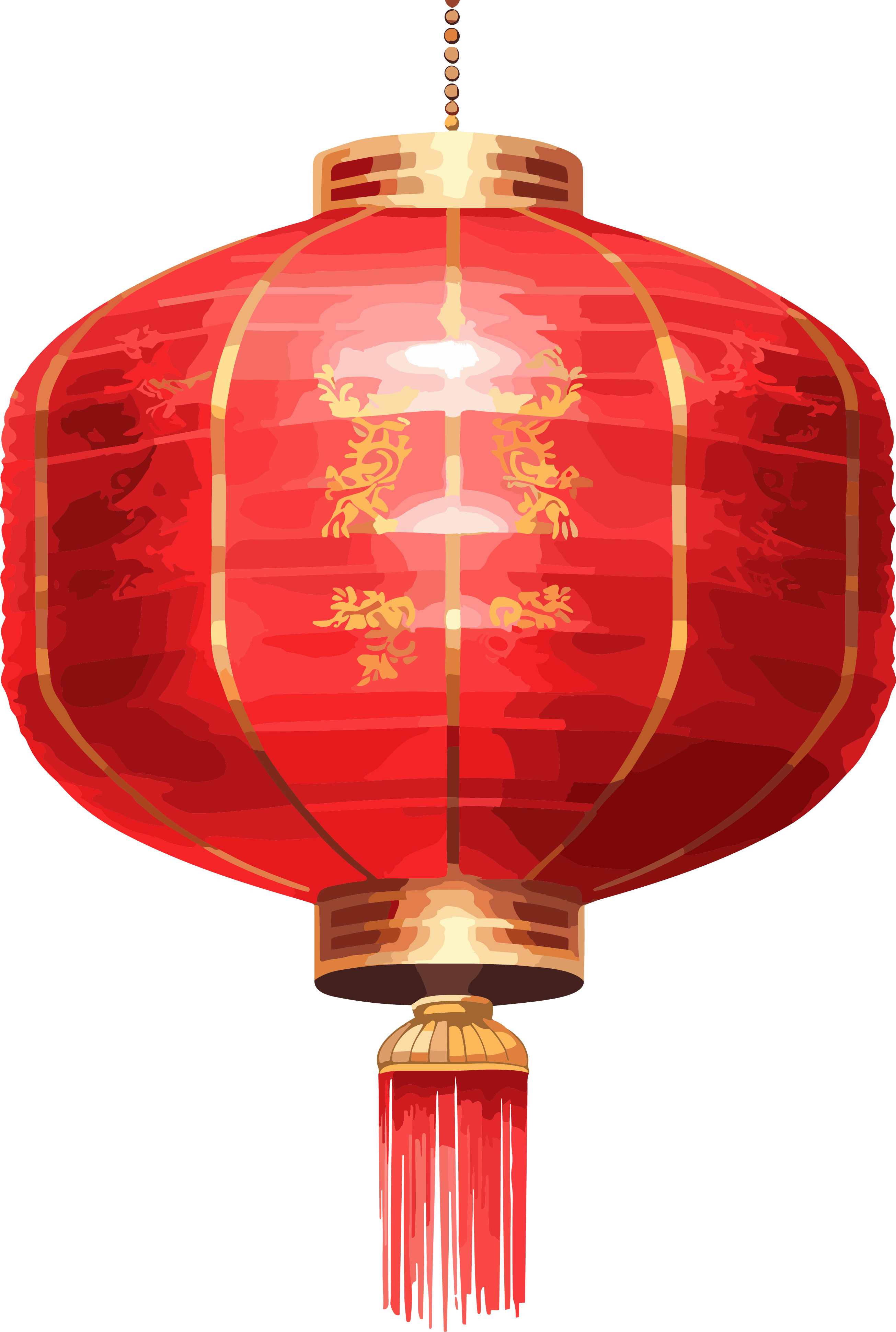 Red tassel white background lantern