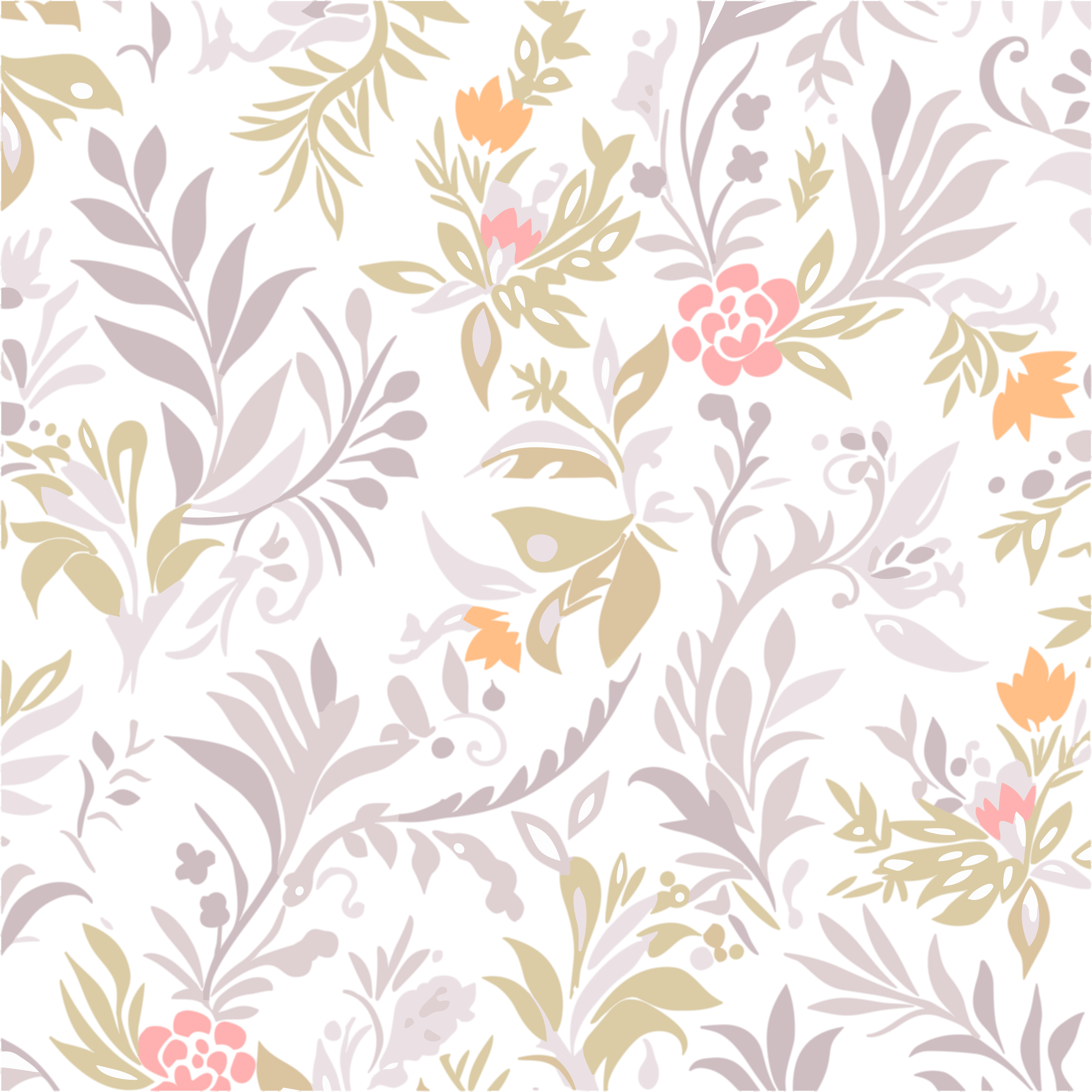 Fresh and Simple Floral Pattern PNG Illustration