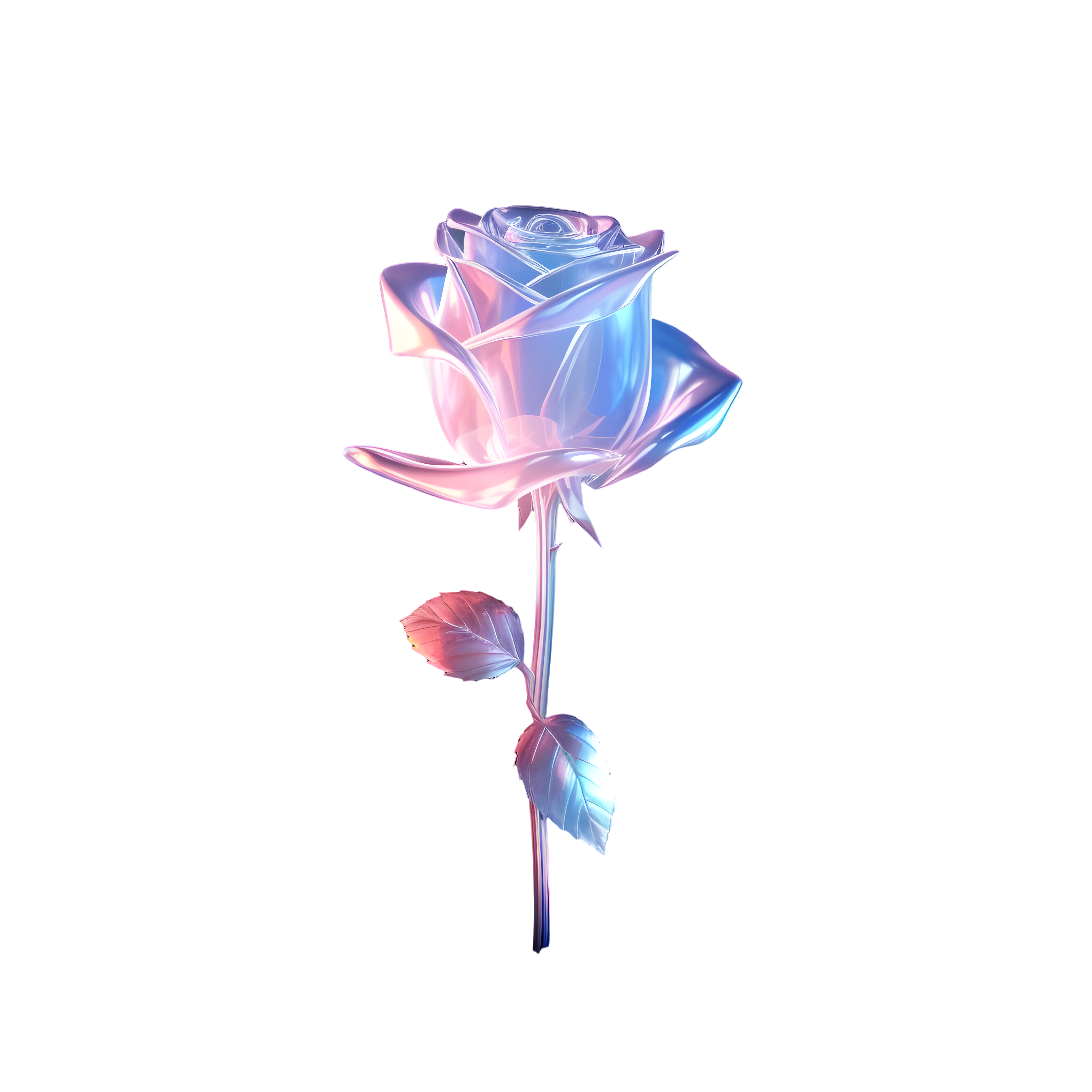 Transparent glass texture flower PNG material