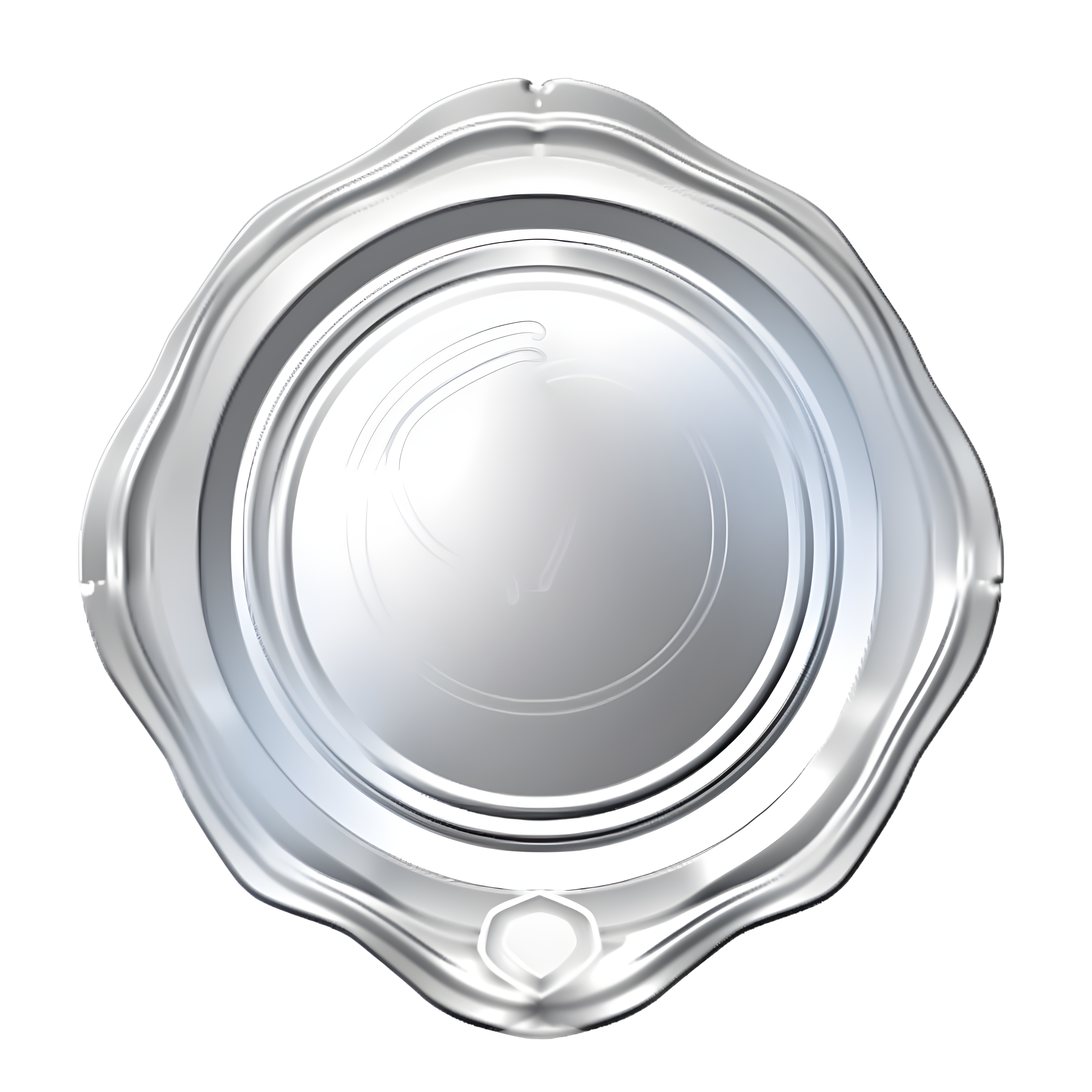 Creative design element: silver wax seal stamp
