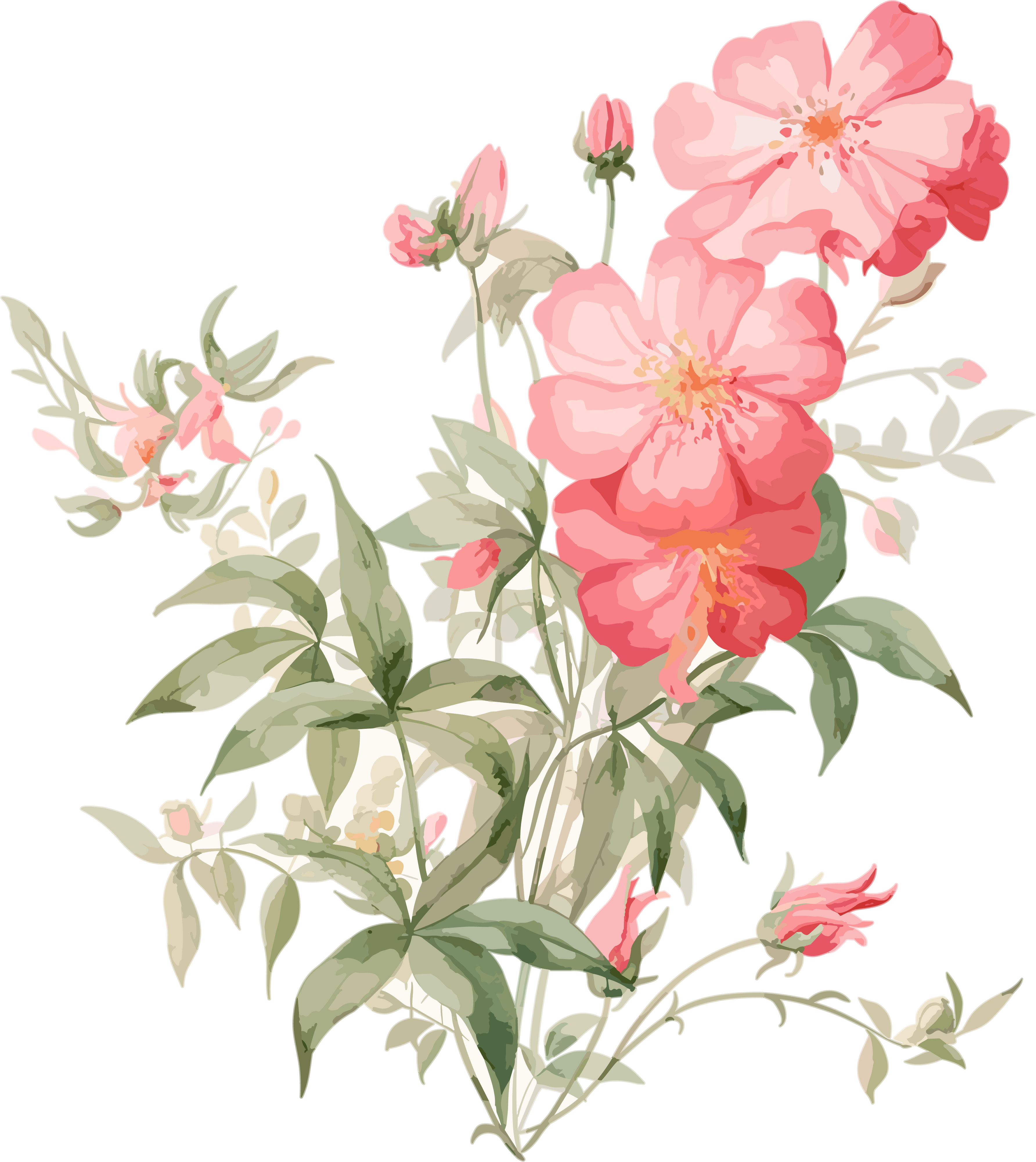 Fresh and elegant style pink flower material