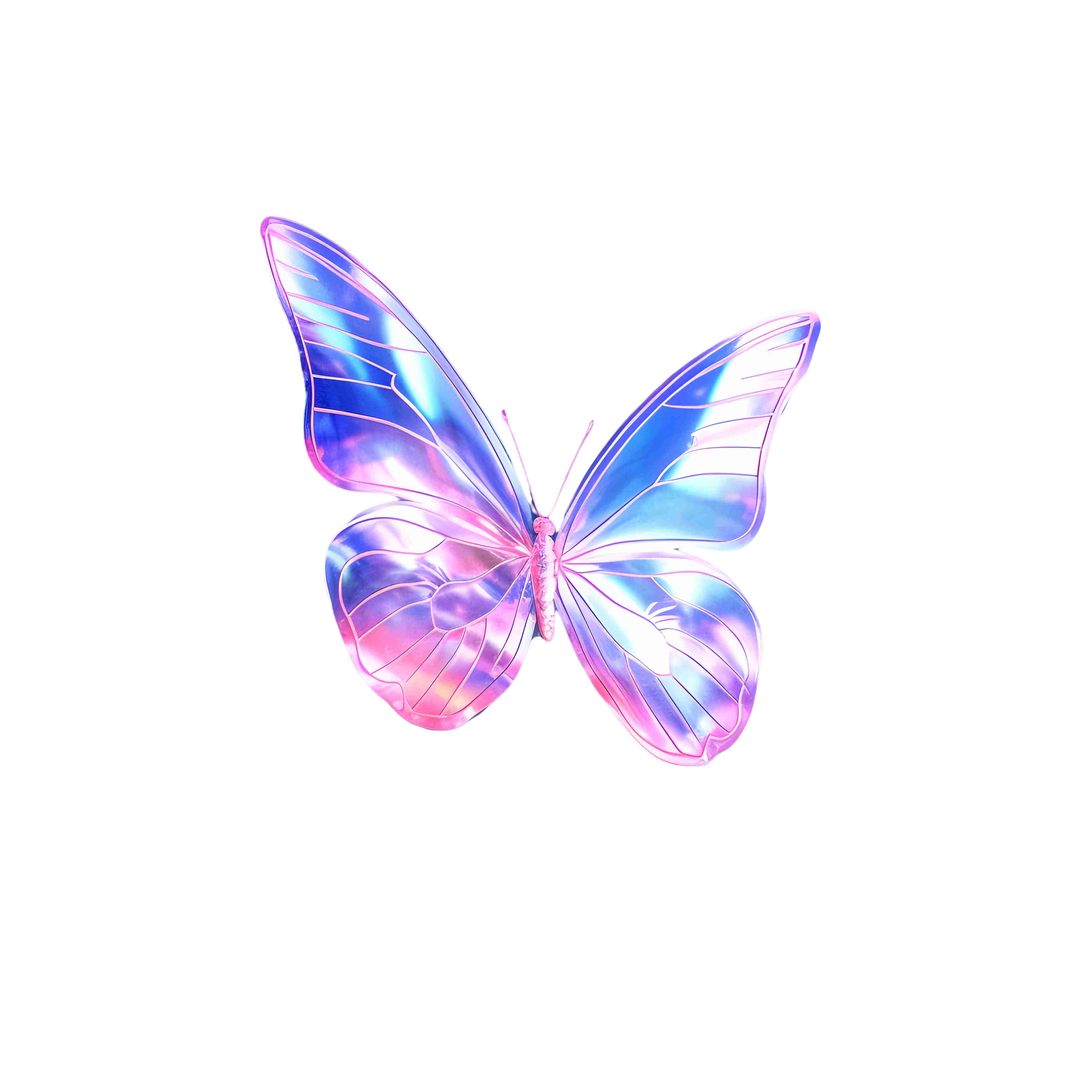 Butterfly glass thickness rendering material