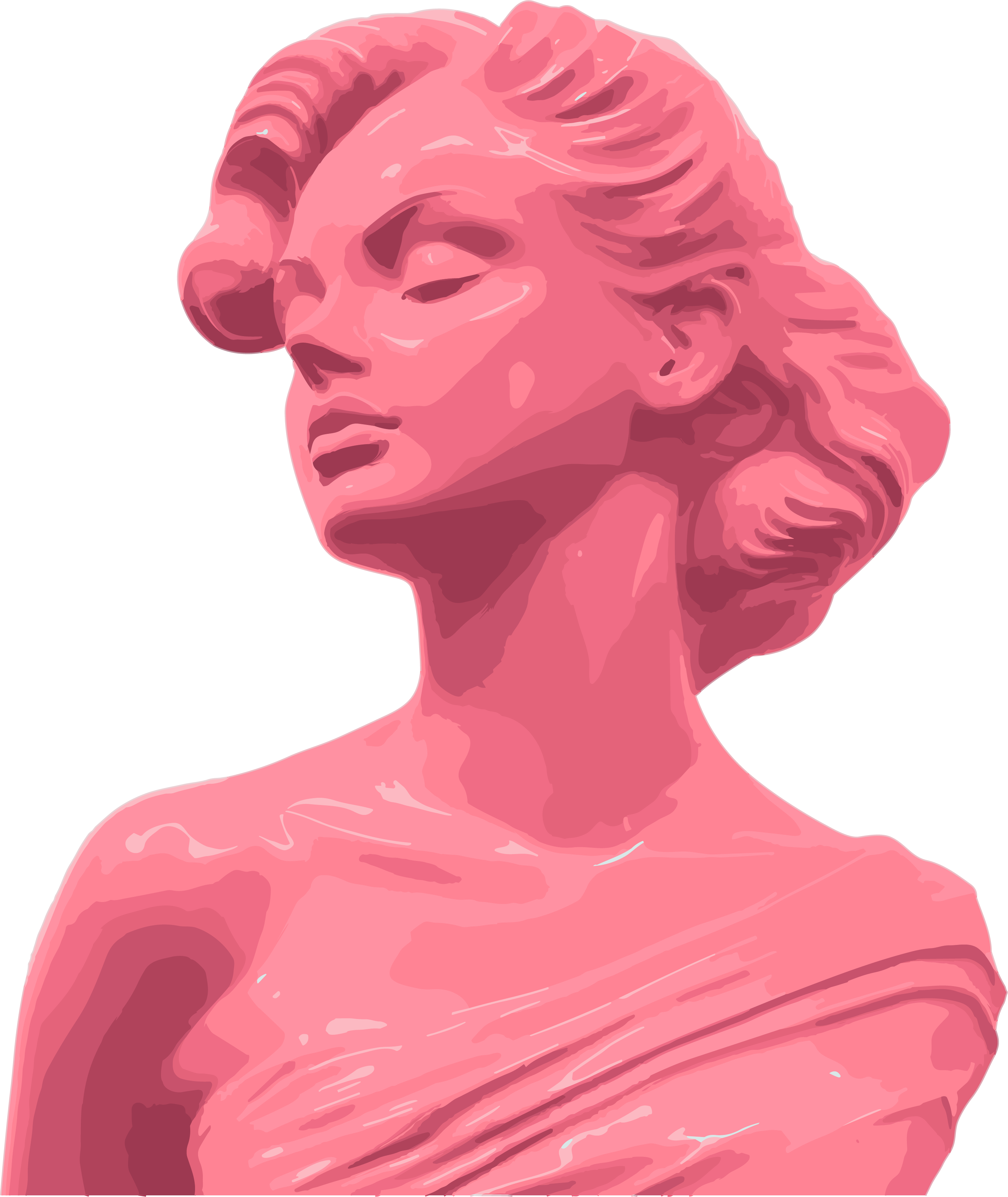 Pink Flat Portrait Sculpture Sketch