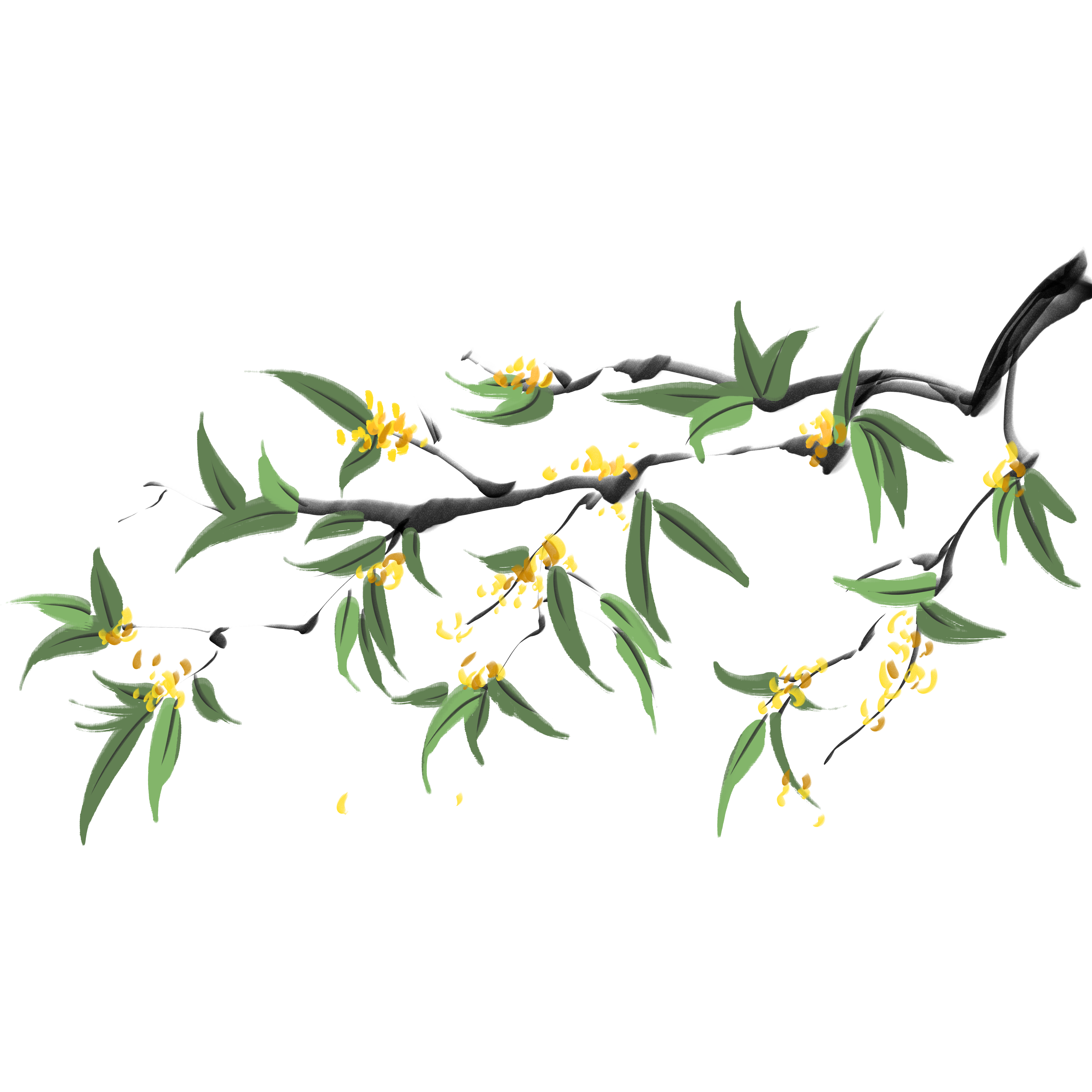 Autumn Equinox Season Flower Branch Elements