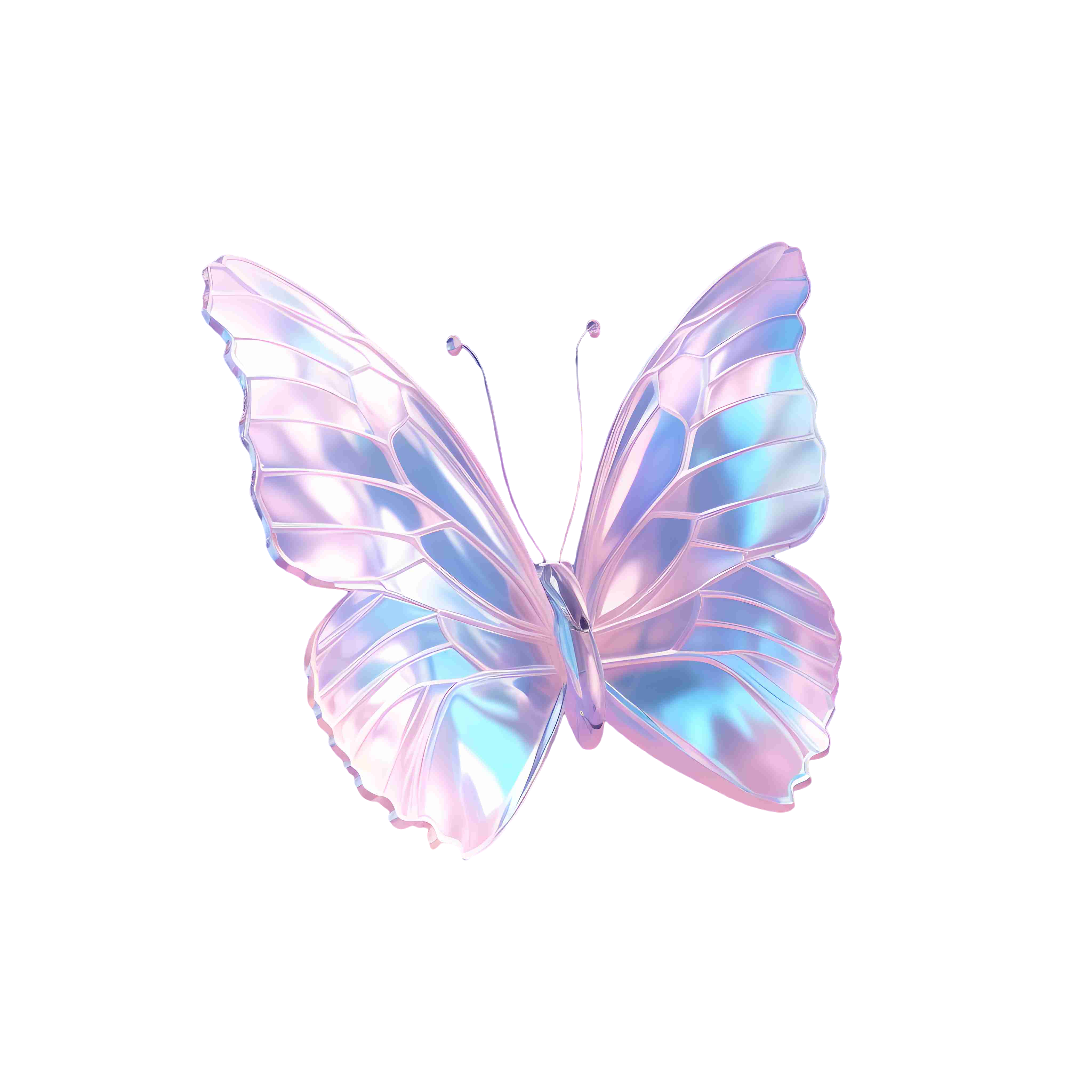 Transparent background high-definition PNG graphic material pink and blue butterfly illustration