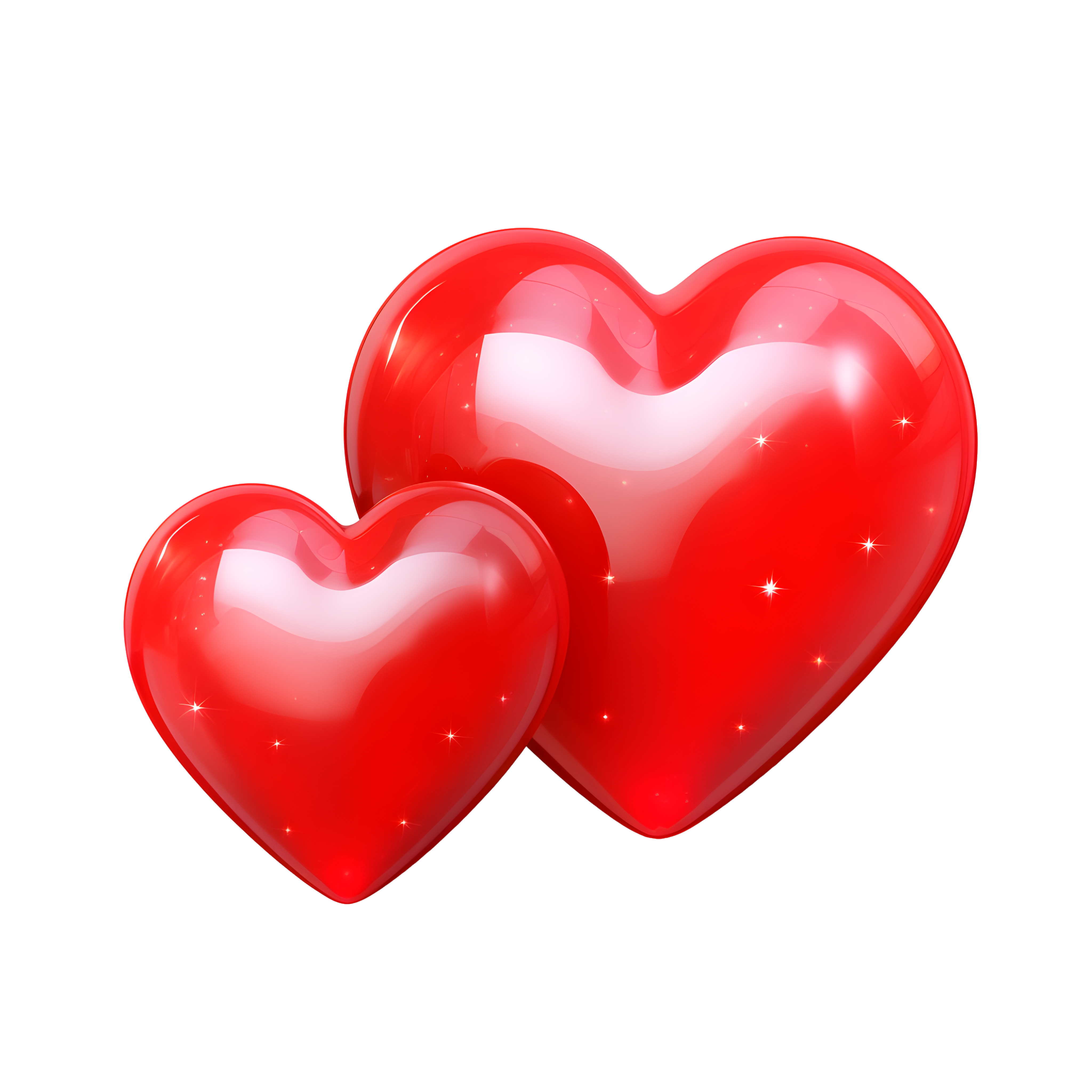Star style double red heart transparent background pattern