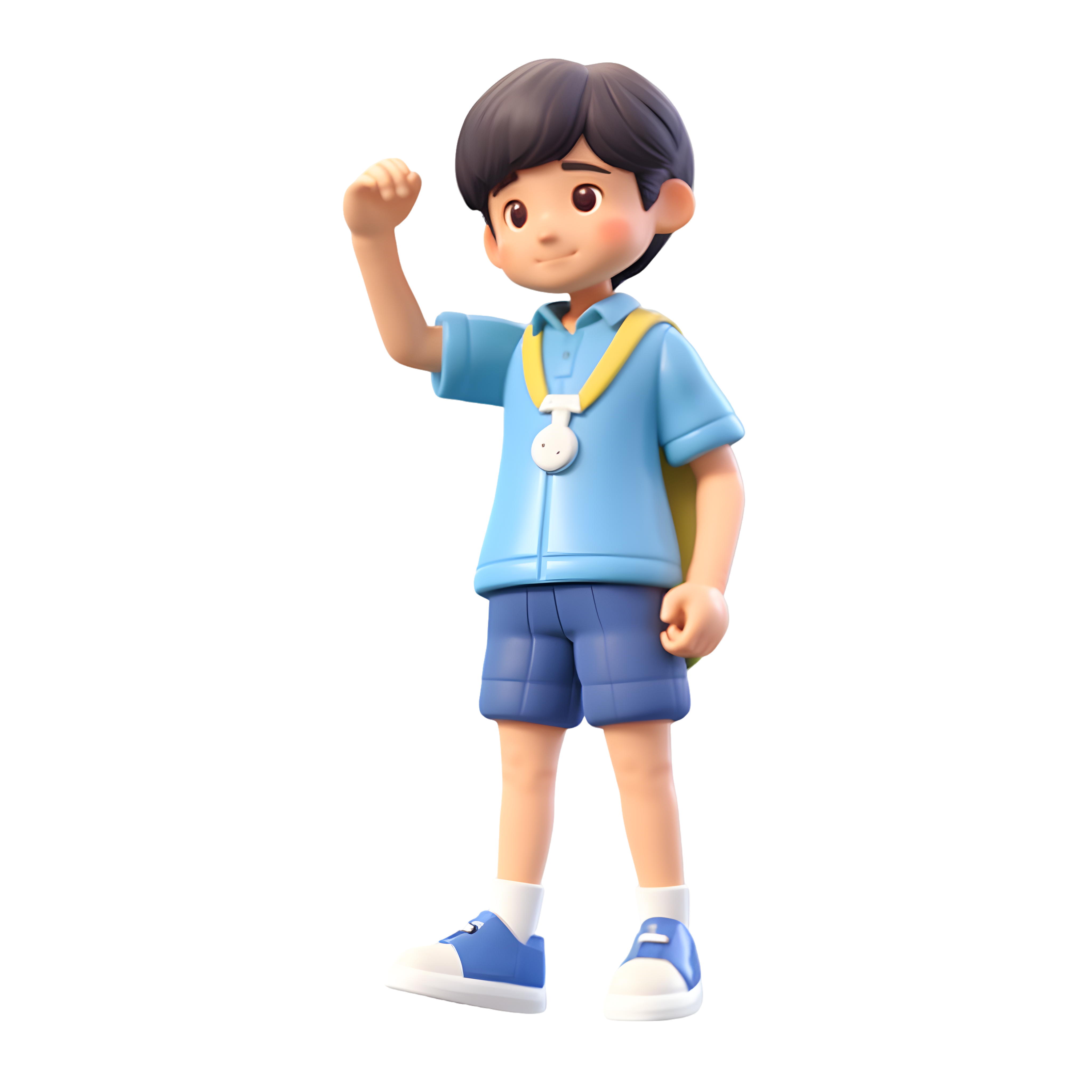 Cute children's clothing blue pol cartoon character illustration