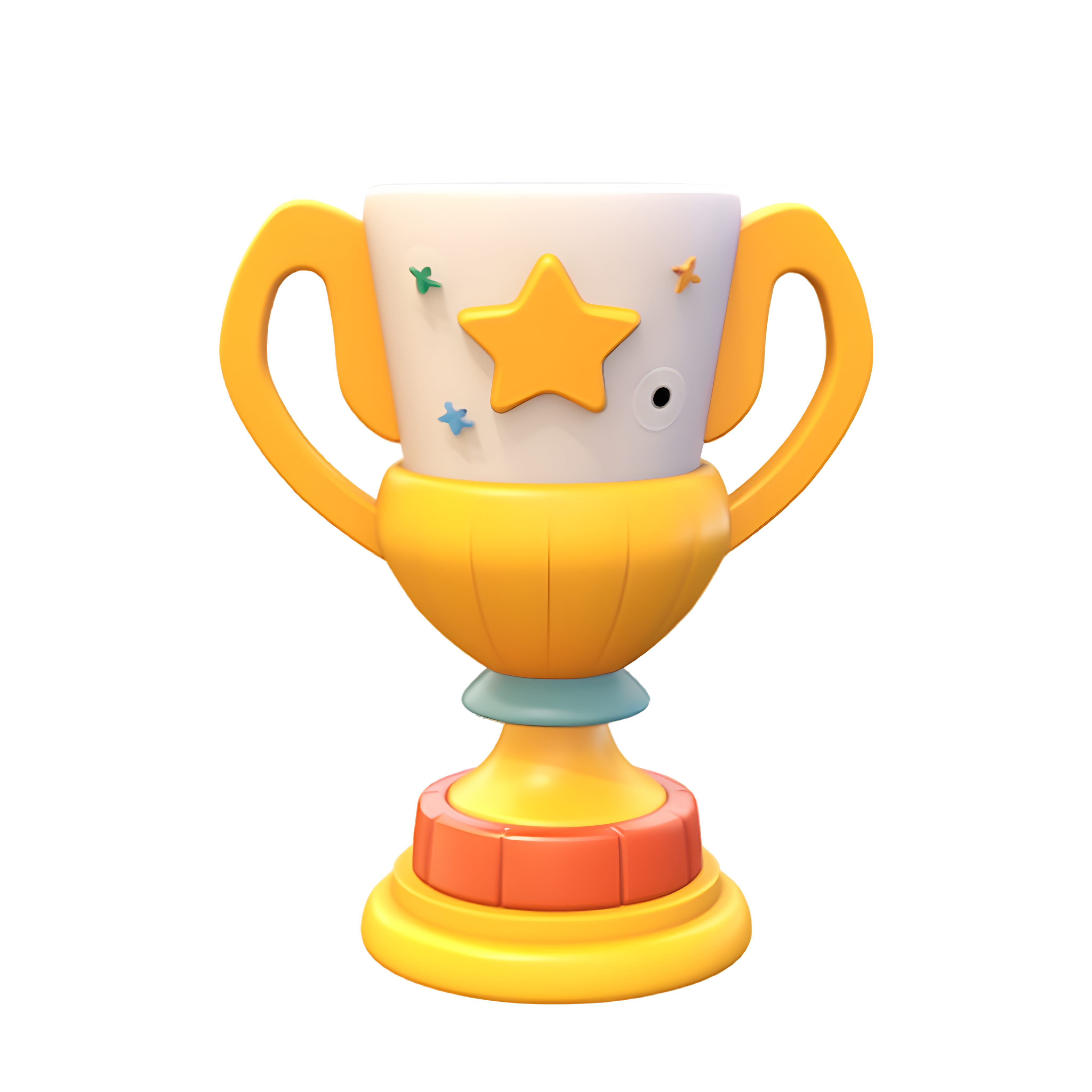 Yellow trophy with a star in the middle