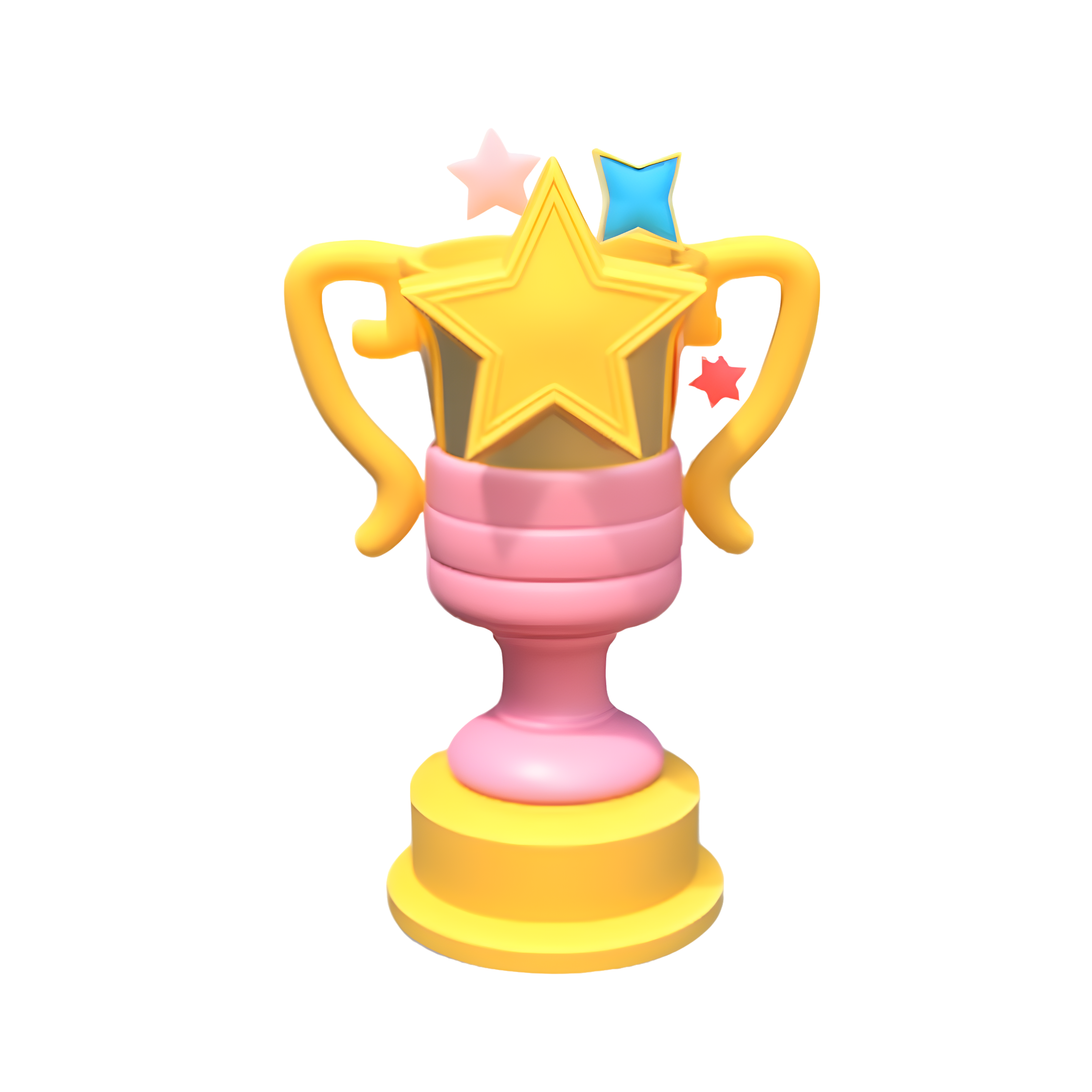 A star in the middle of a yellow trophy, minimalist ocean punk art design material