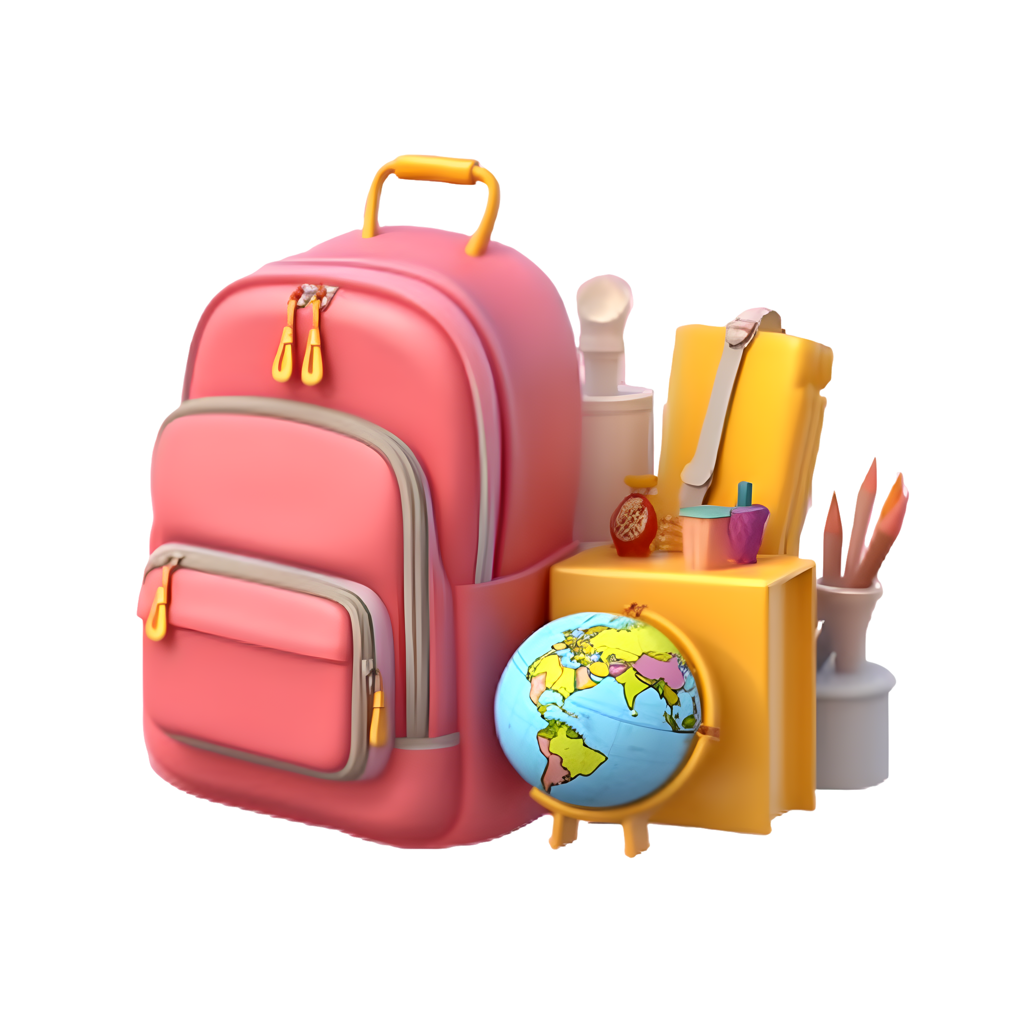 Oil painting style school badge backpack PNG icon