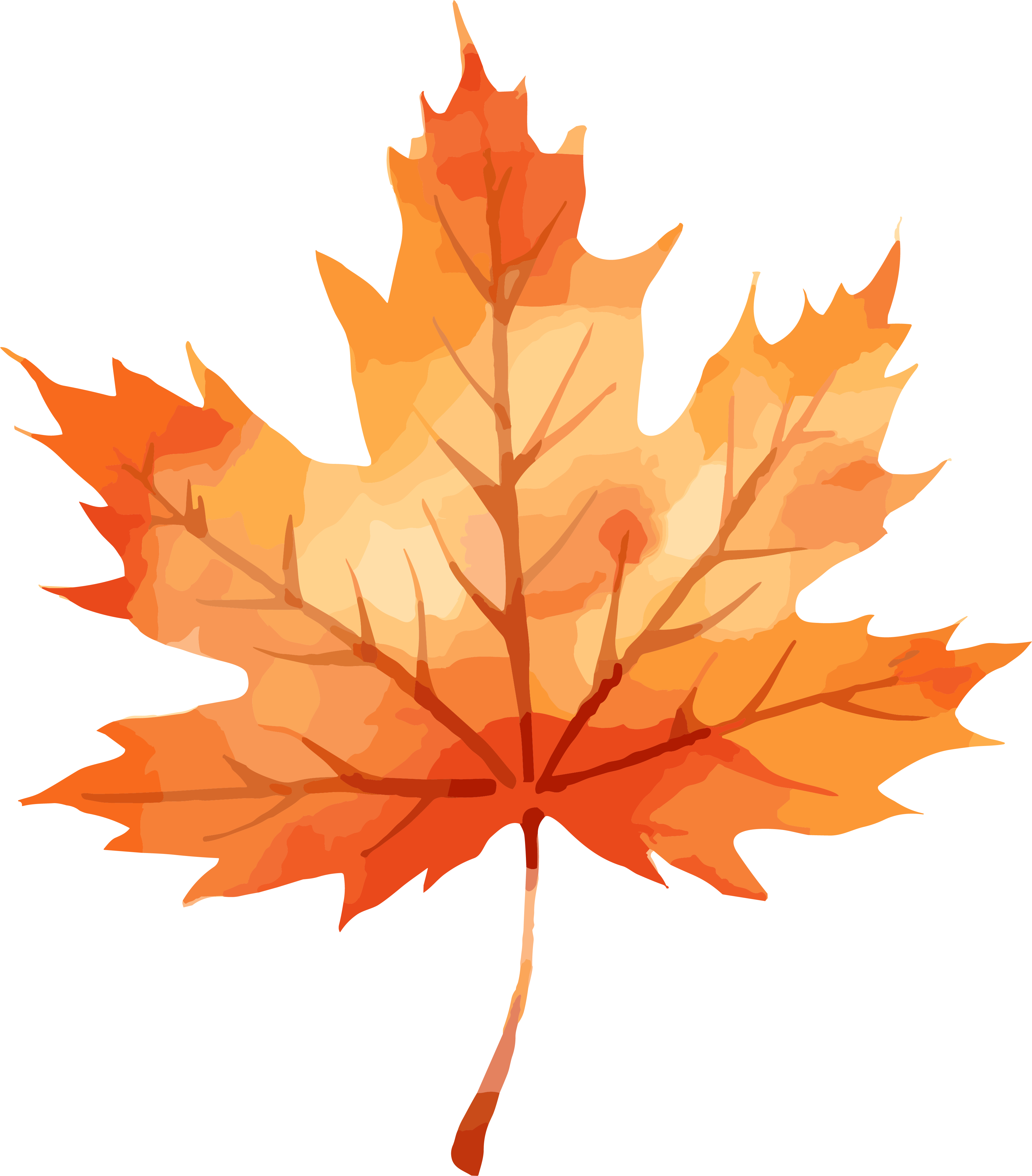 Tang Dynasty flat Yinbai Yang orange maple leaf watercolor PNG material