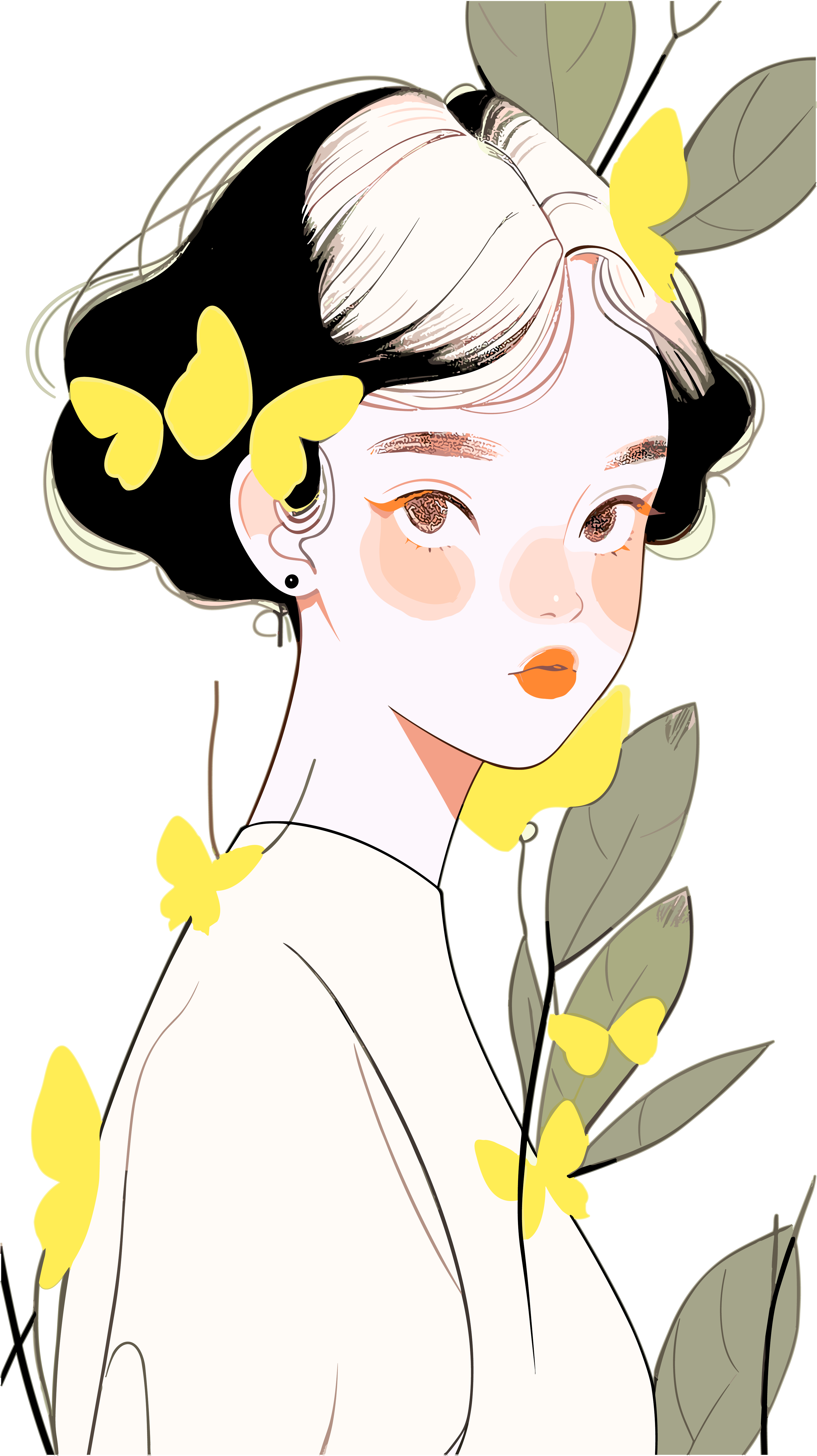 Abstract vector fashion girl illustration design
