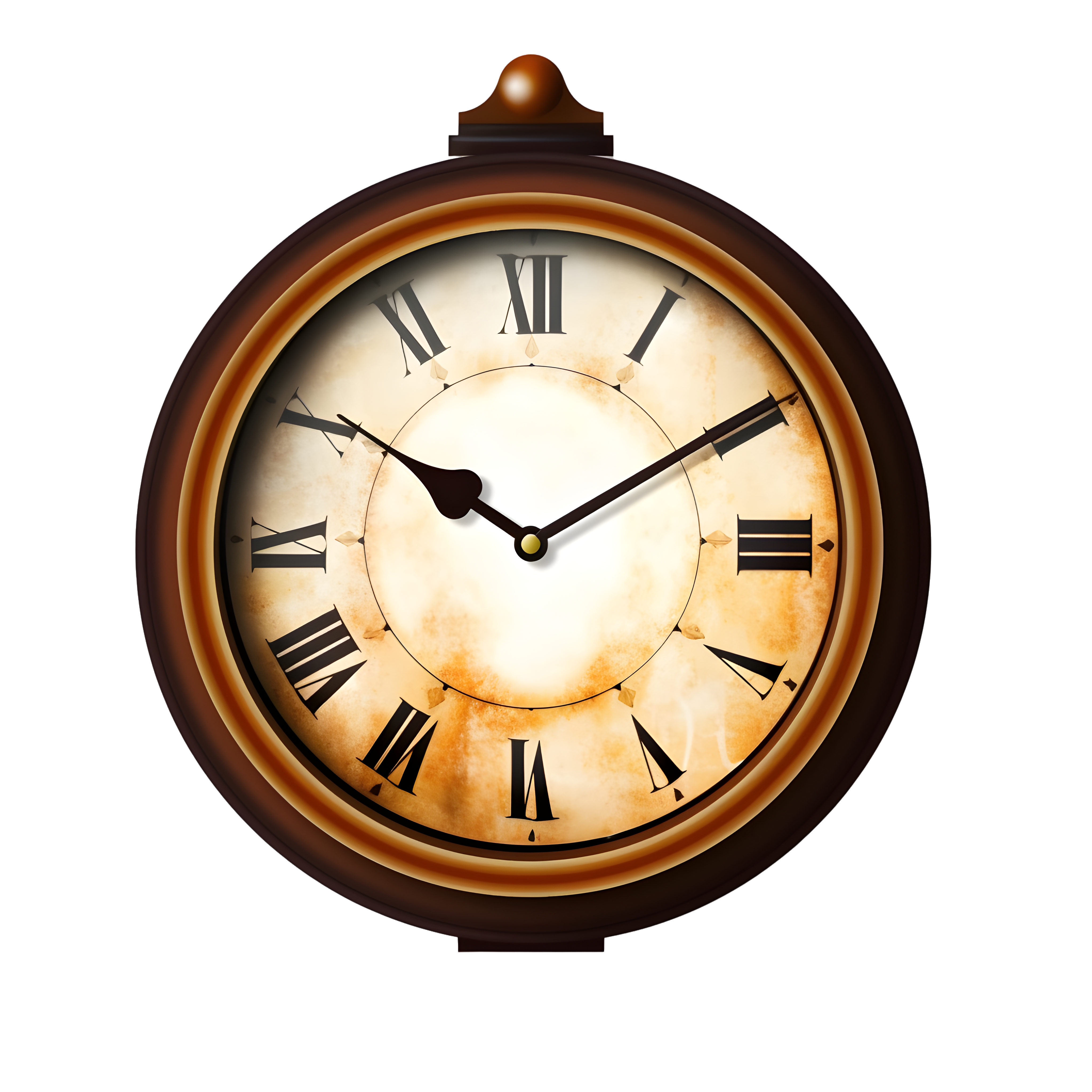 Nostalgic atmosphere brown and amber white background clock material