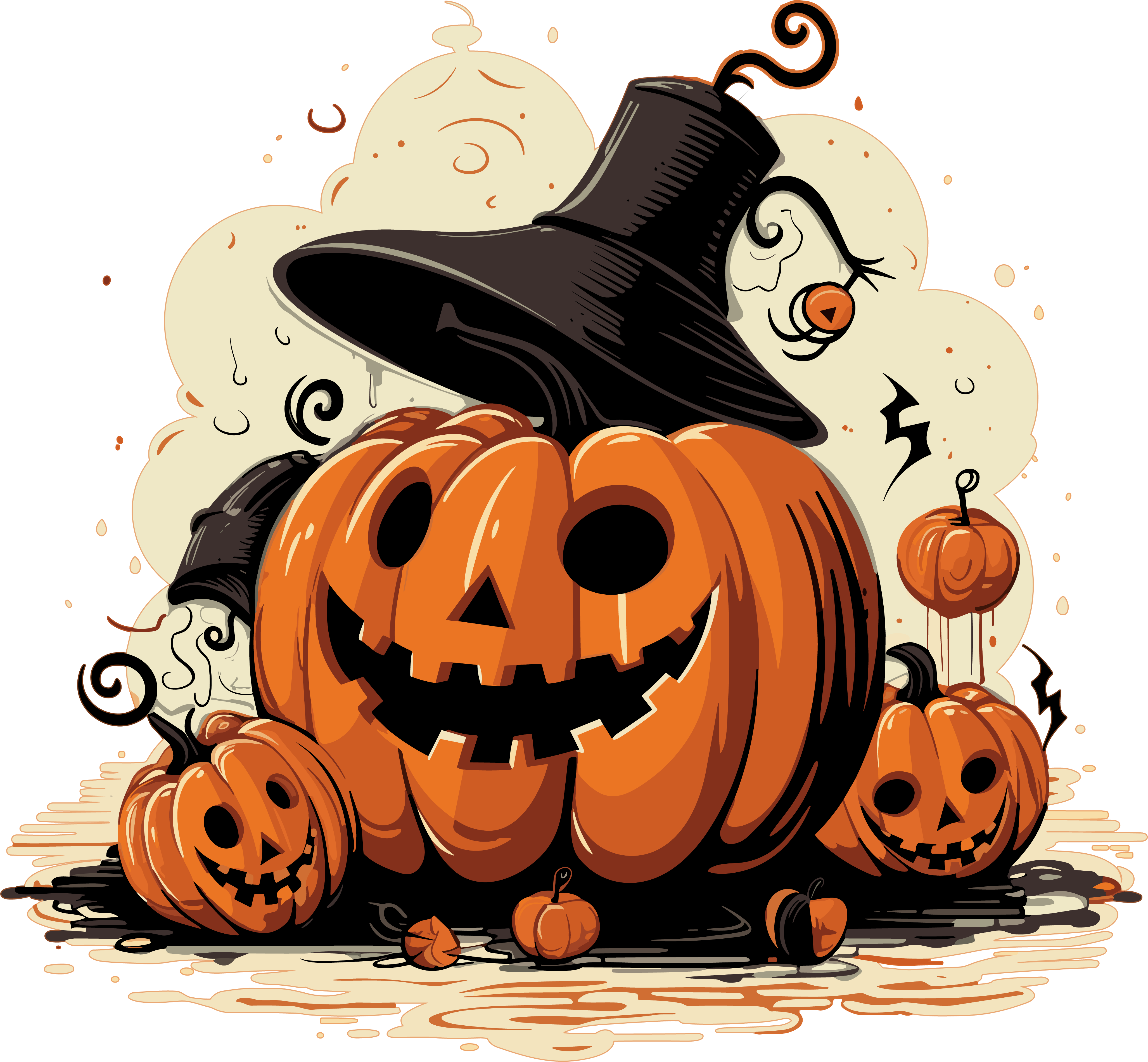 Halloween illustration design elements