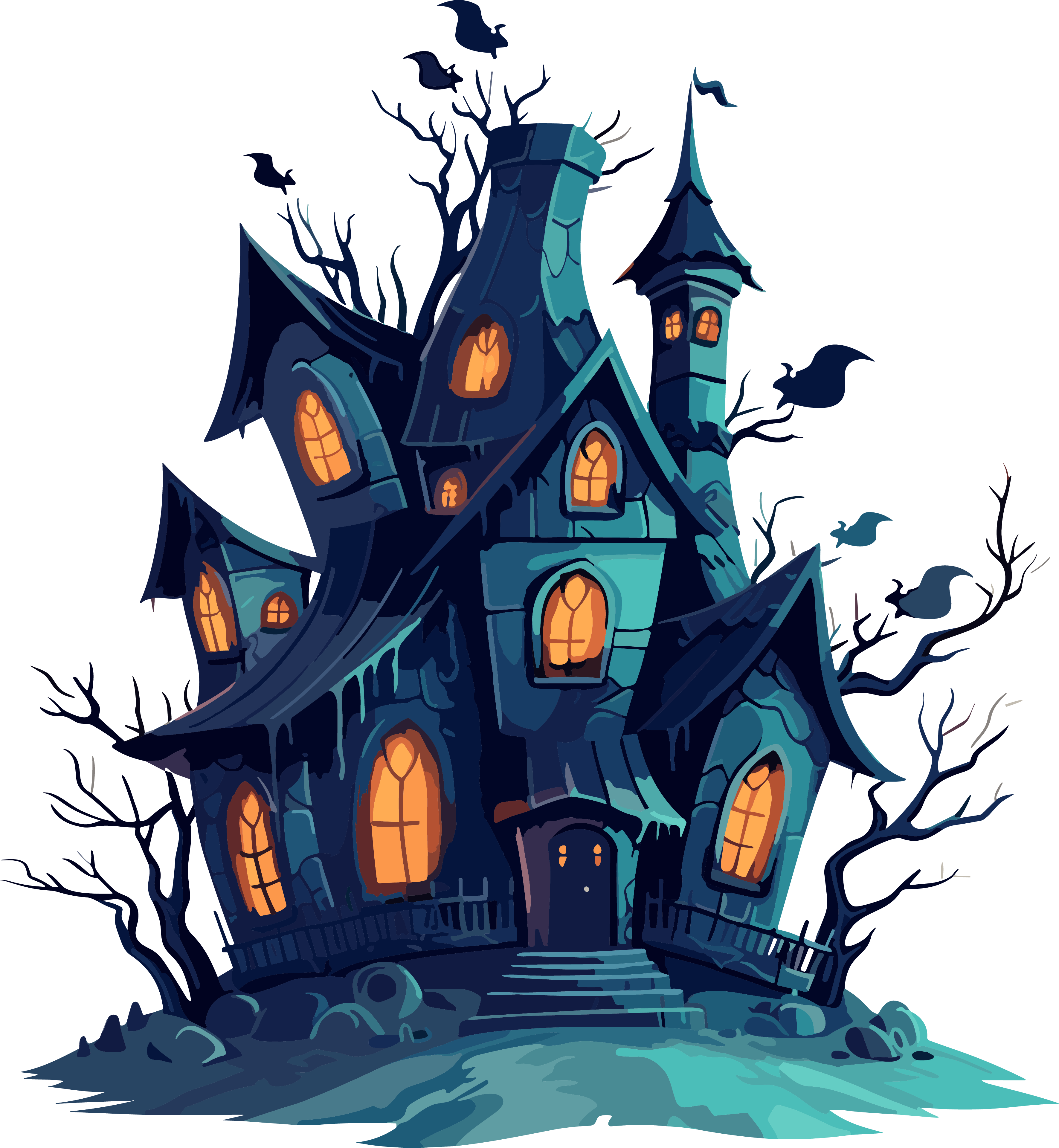 Halloween house illustration PNG material