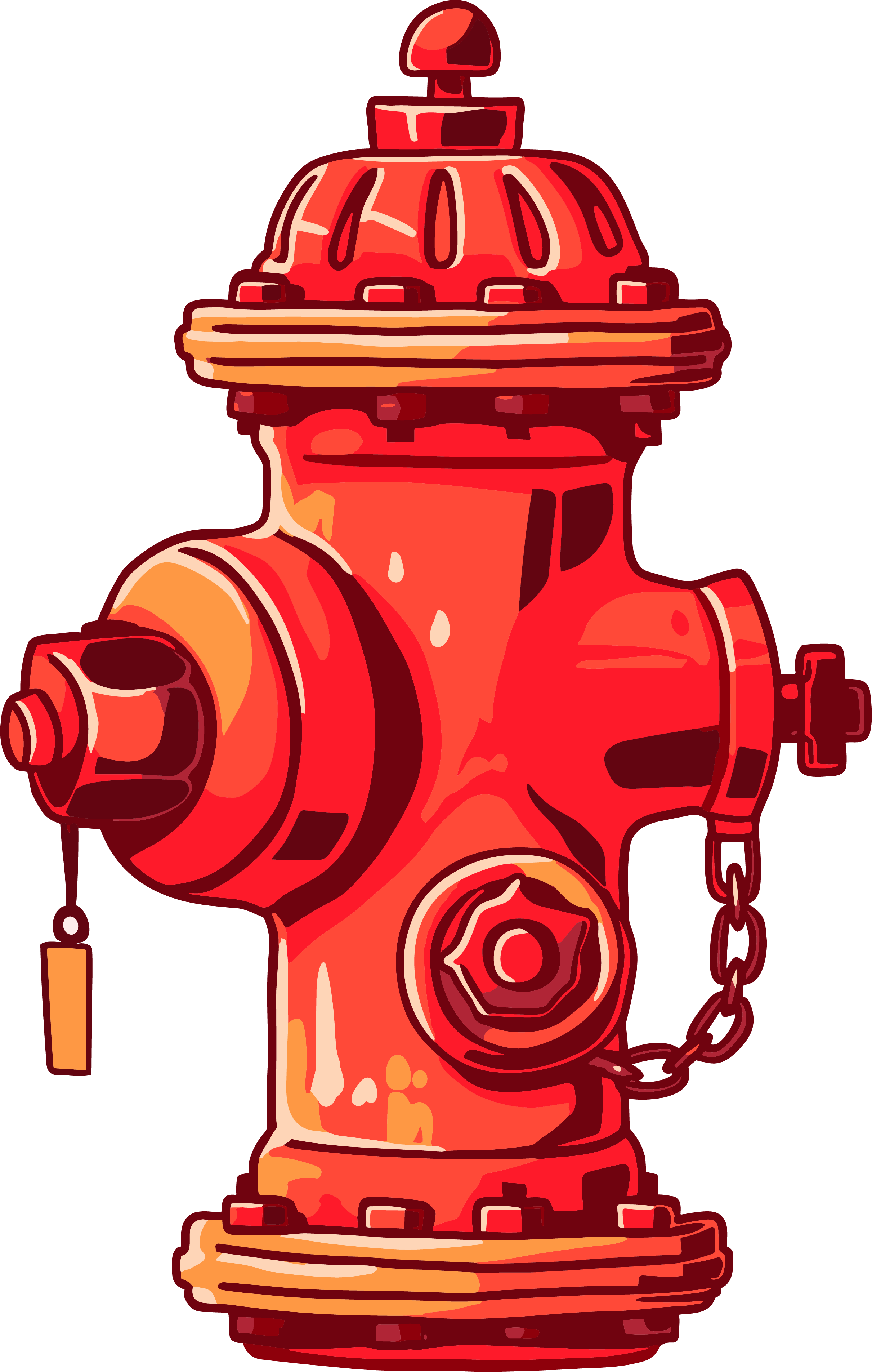 Red fire hydrant transparent background illustration material