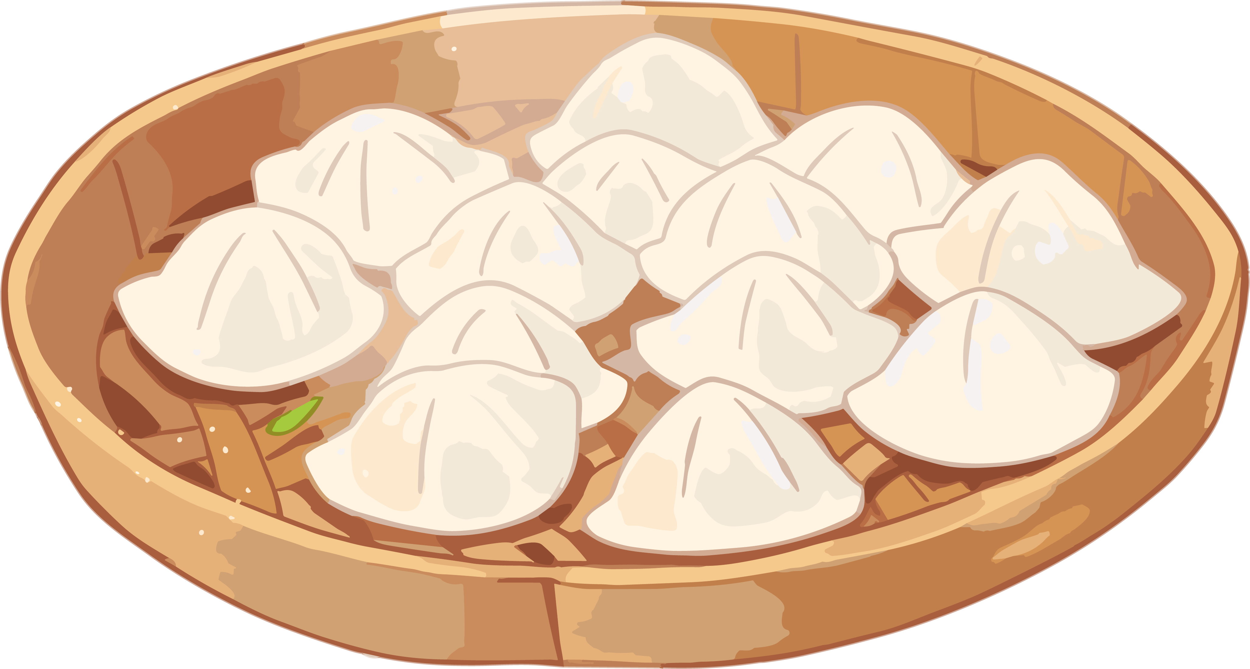 Hand-drawn food dumplings transparent background elements