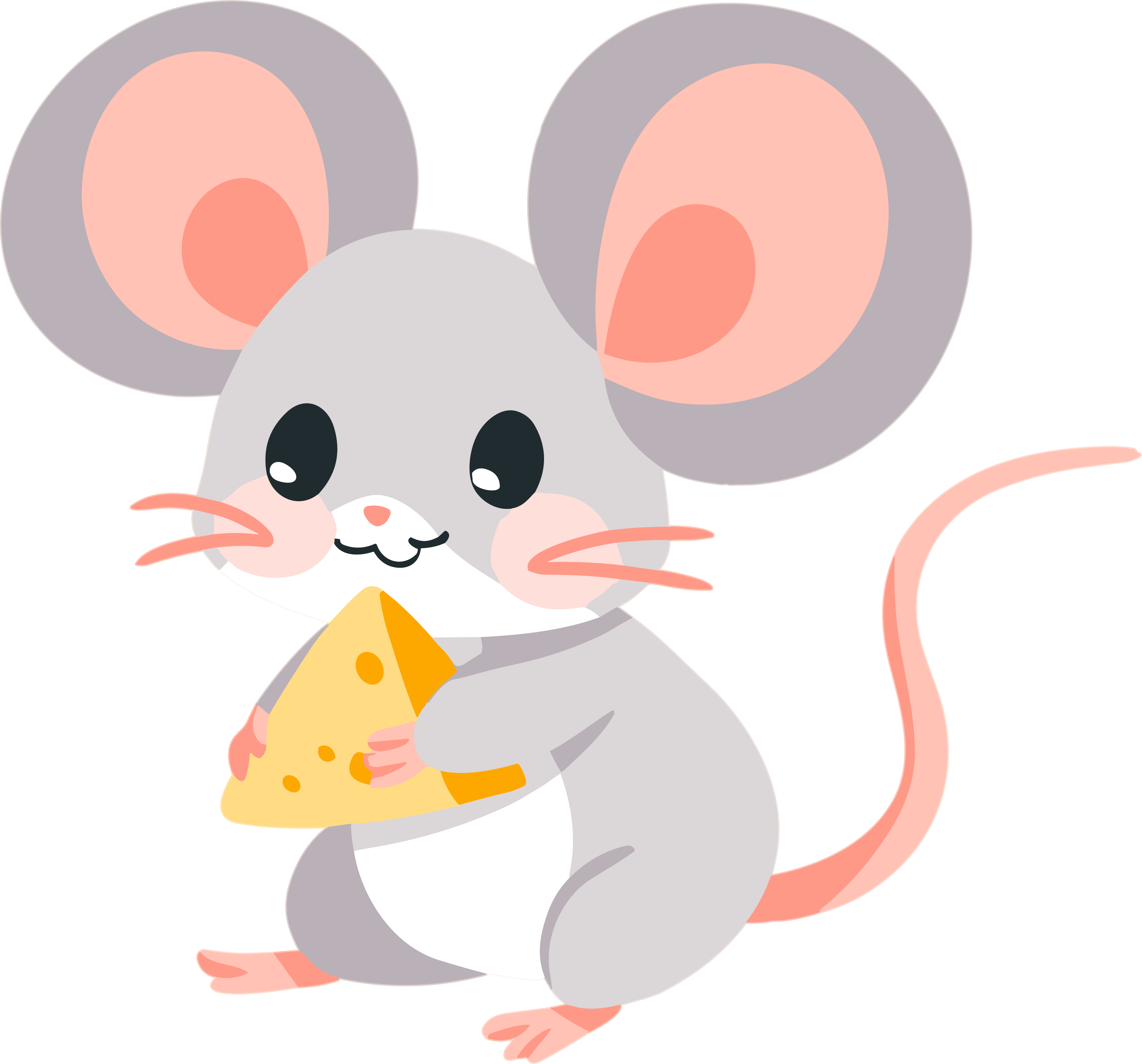 Hand-drawn flat style little mouse illustration