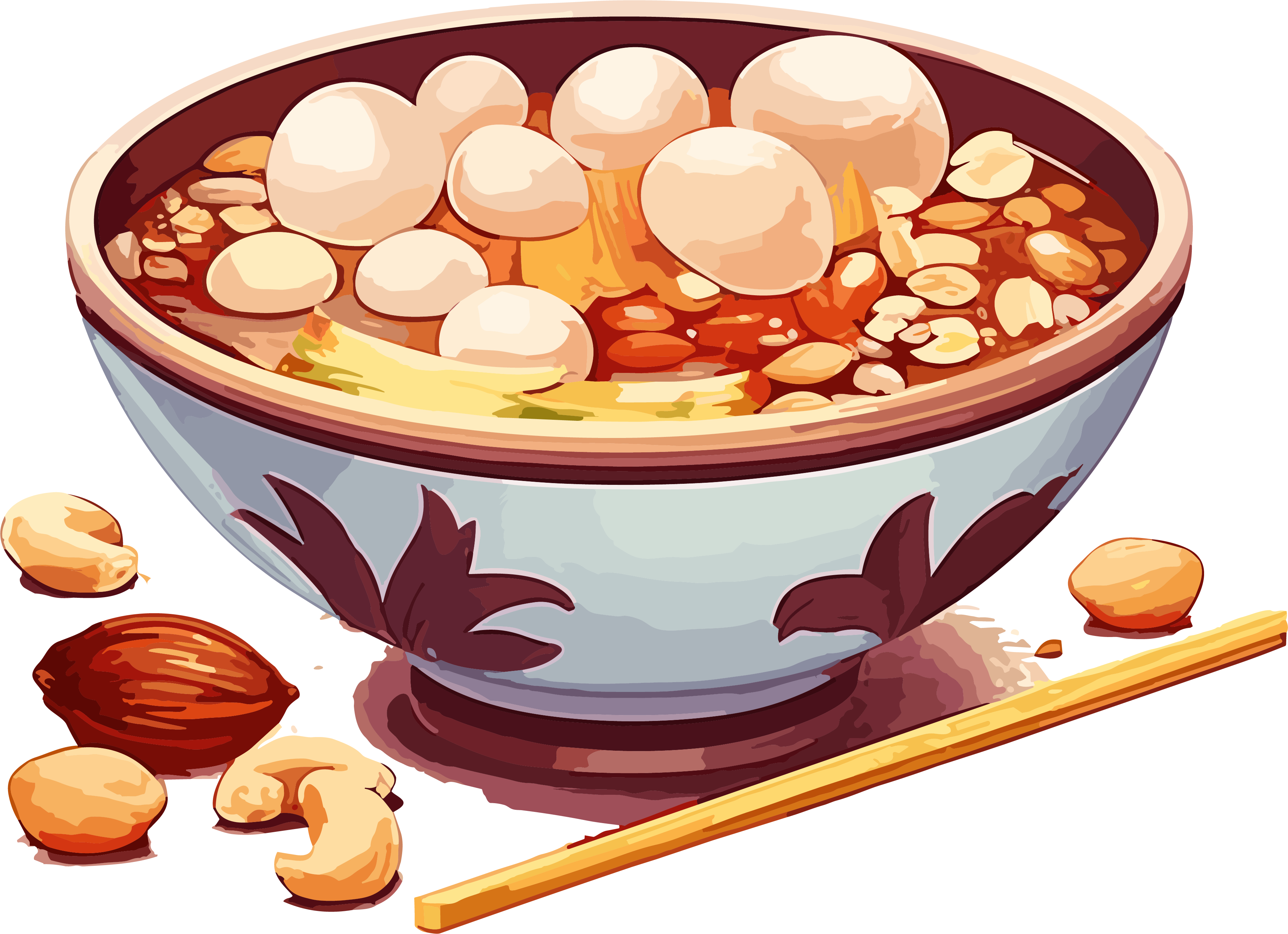 Delicious Eight Treasure Porridge Food Illustration