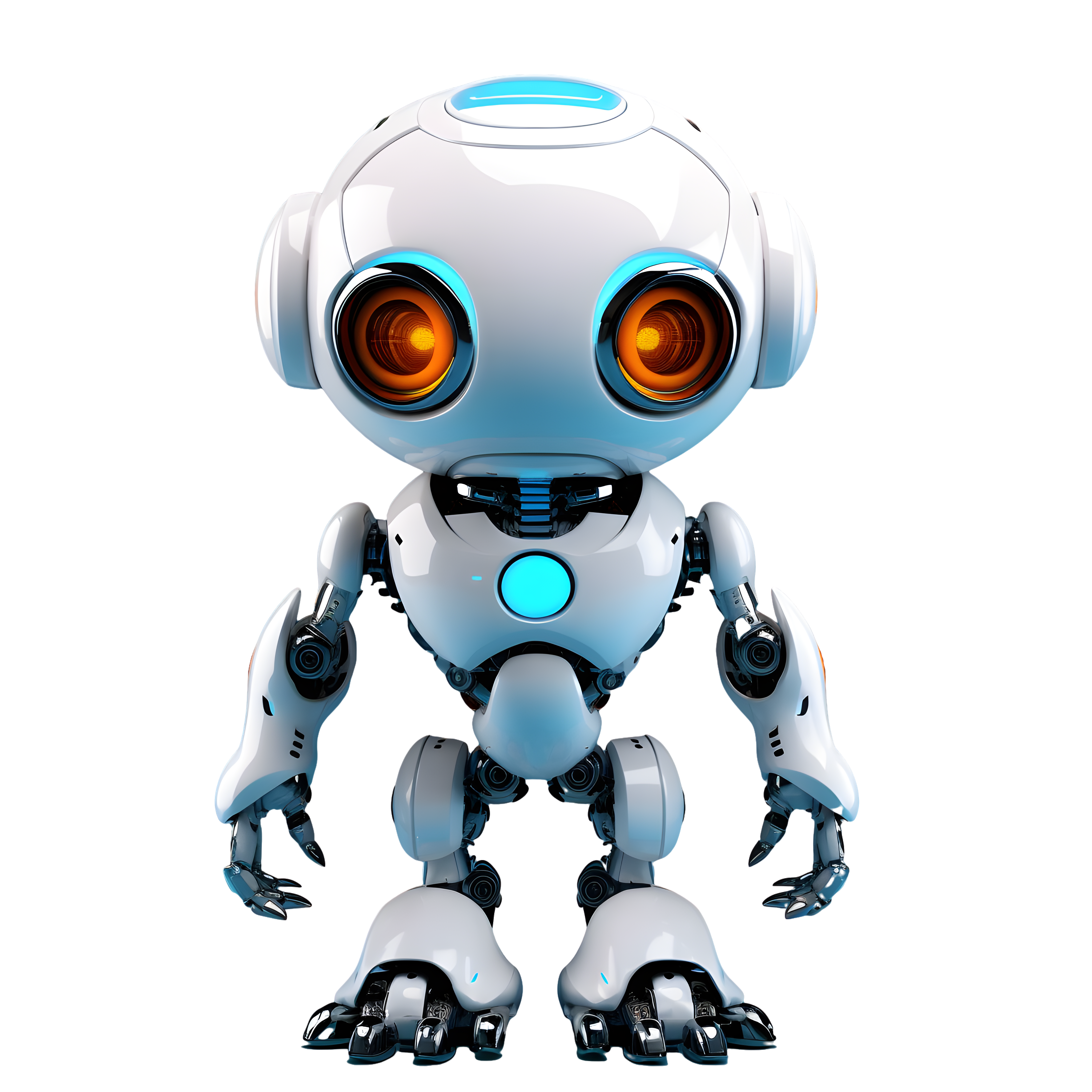 Orange-eyed Android robot PNG material