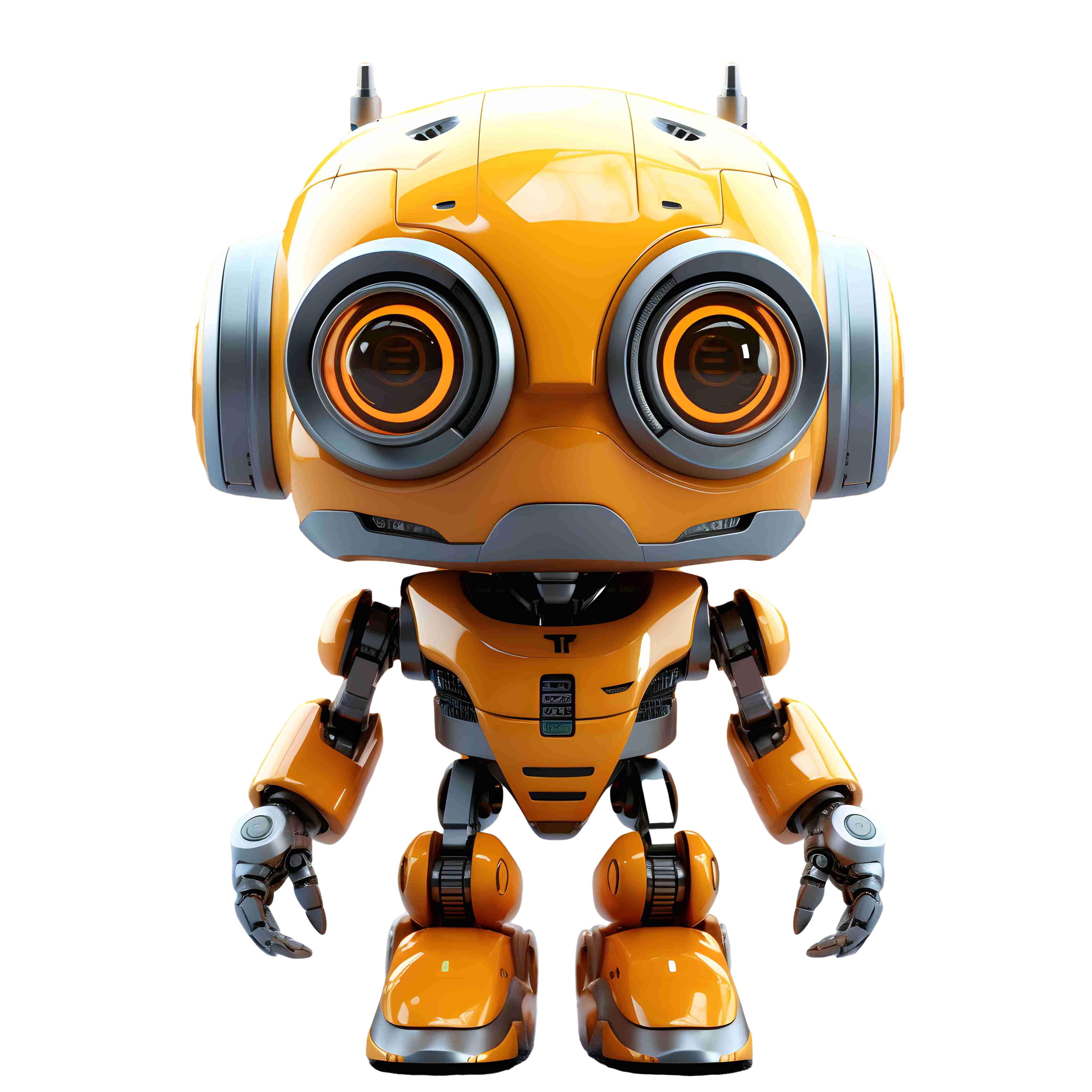 Commercially usable robot materials in orange and silver styles
