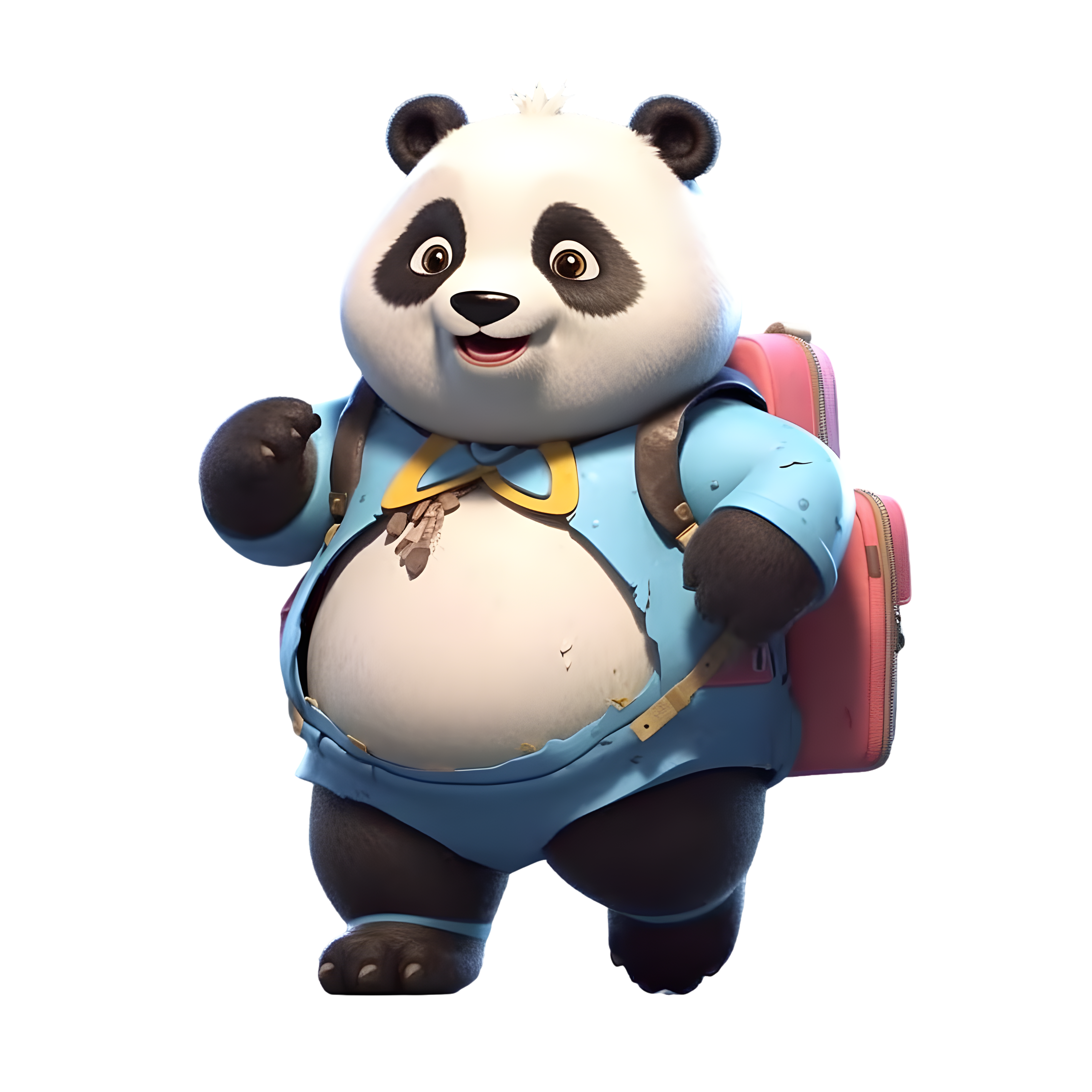 Panda backpack PNG transparent background high-definition graphic material