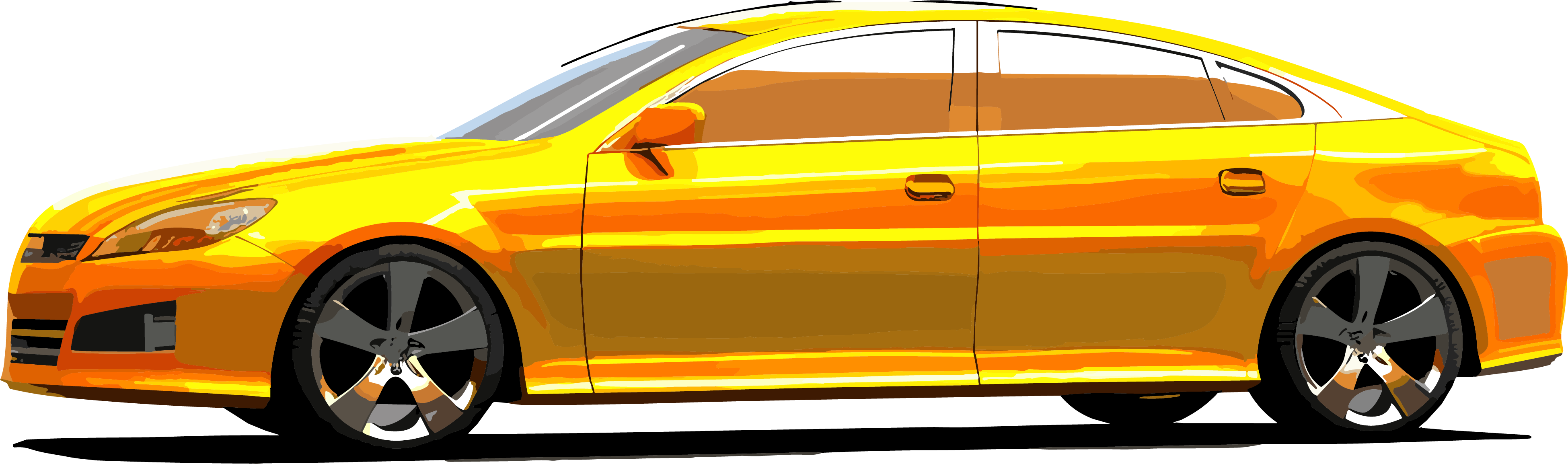 Yellow vehicle pattern PNG material