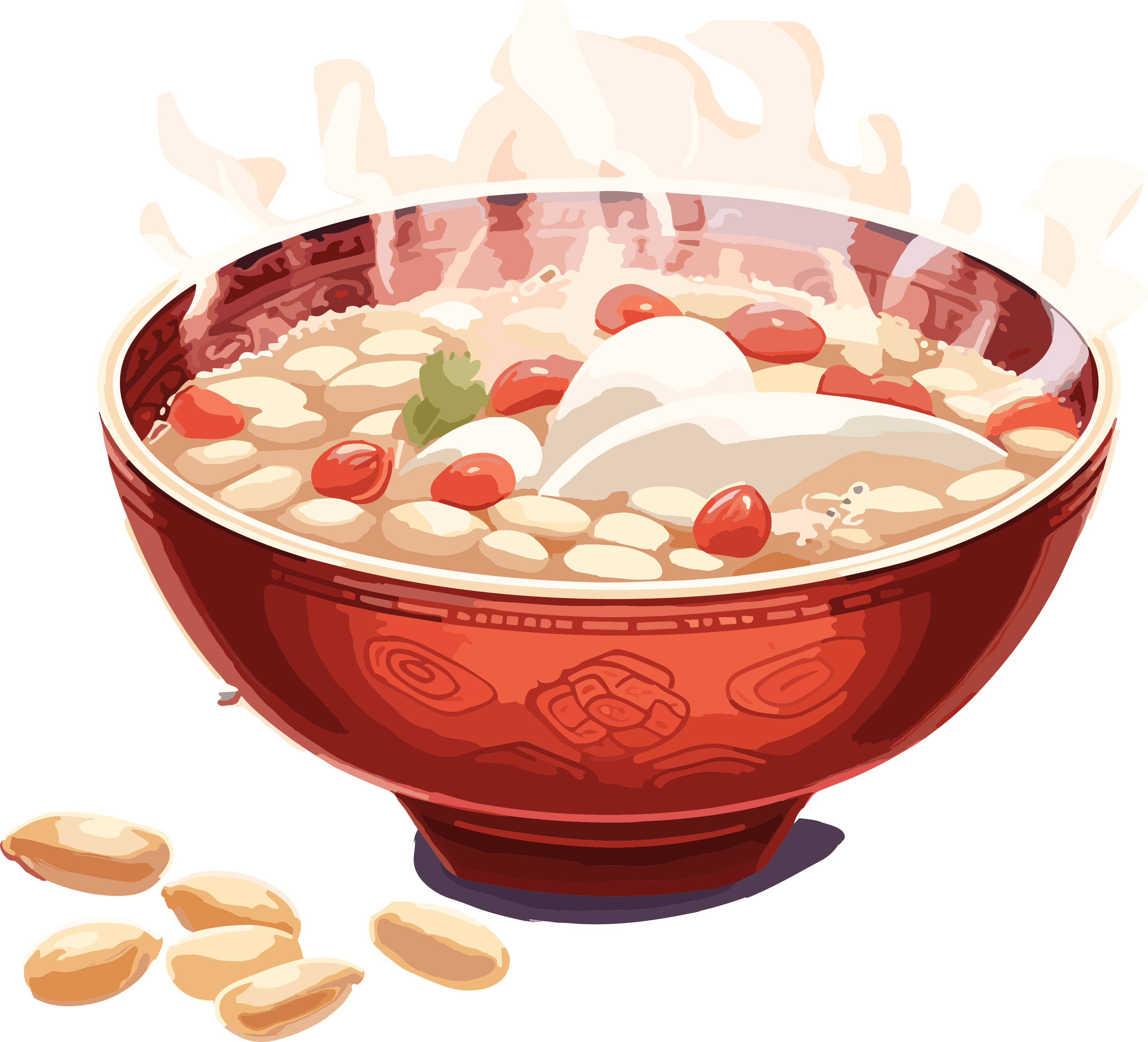 Creative design materials for steaming hot eight-treasure porridge
