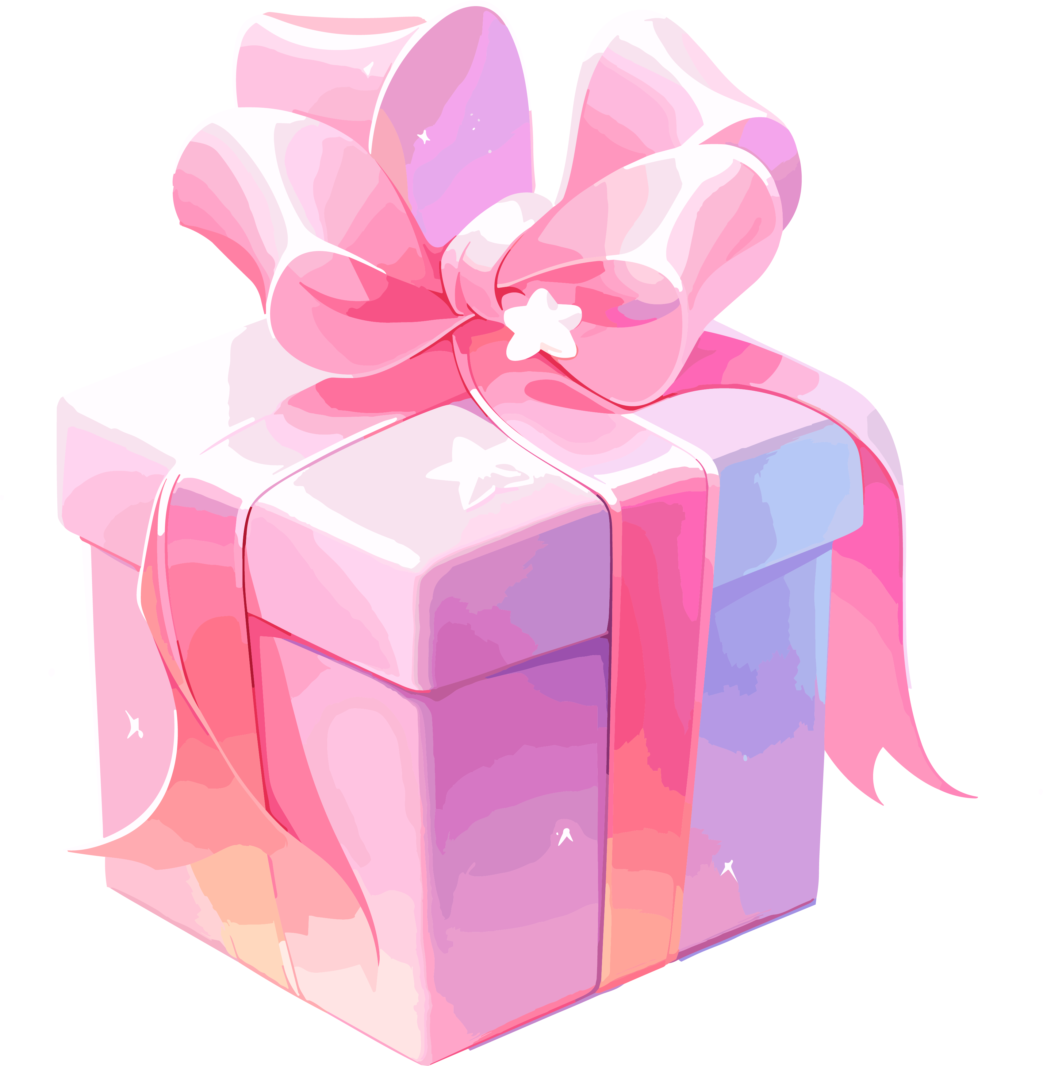 Illustration of a pink gift box with a bow