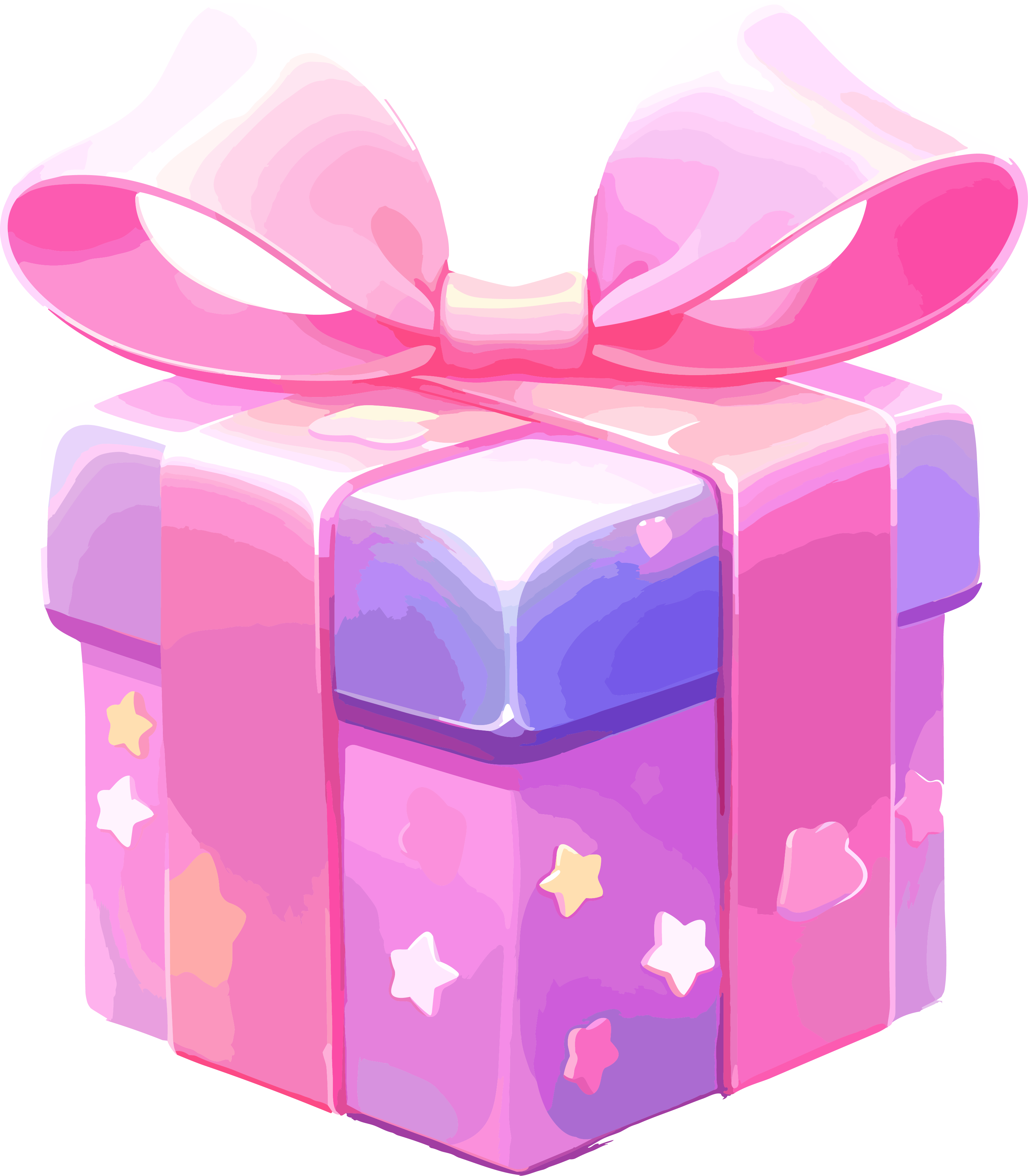 Pink gift box with bow material