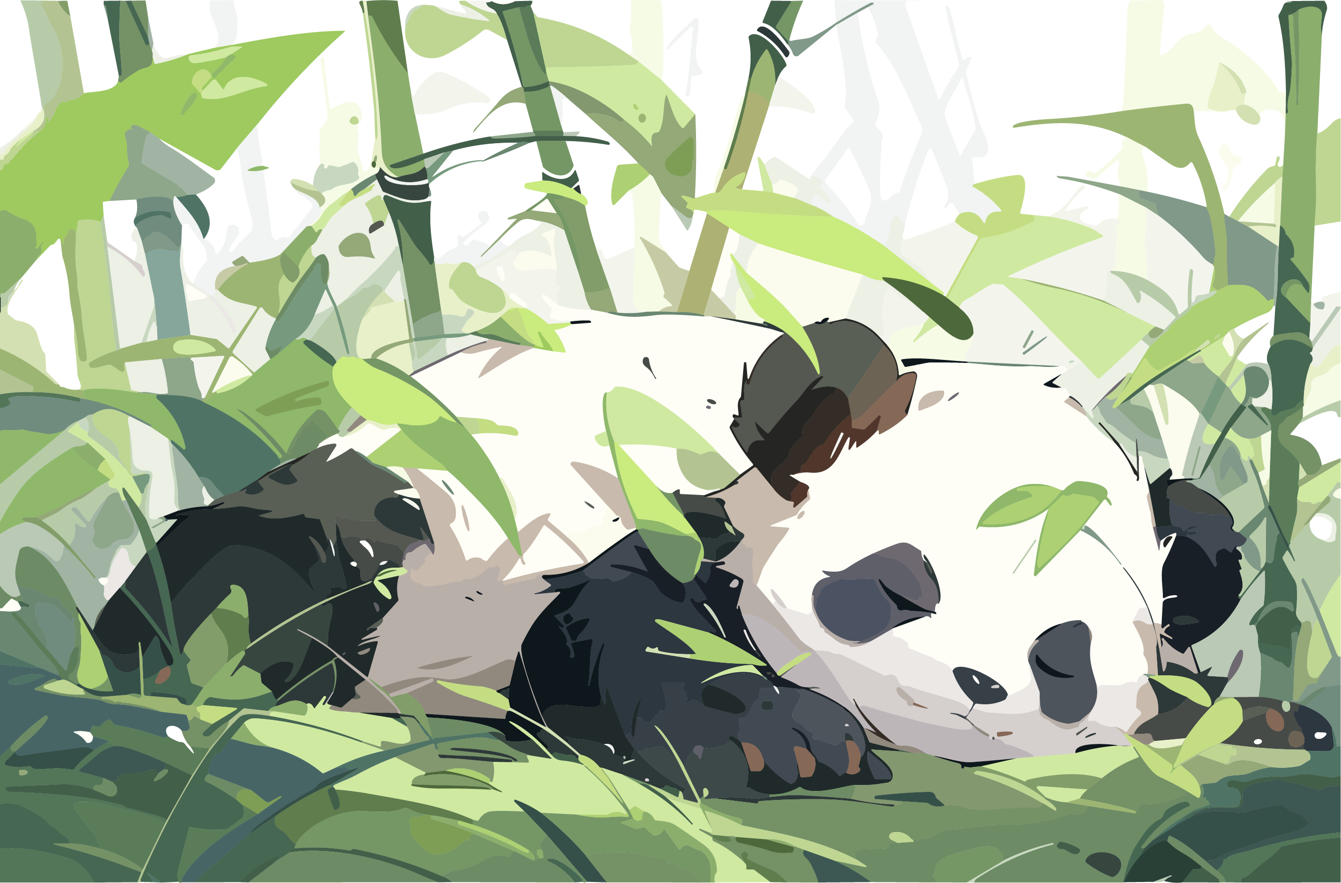 Cute panda illustration design material for artwork